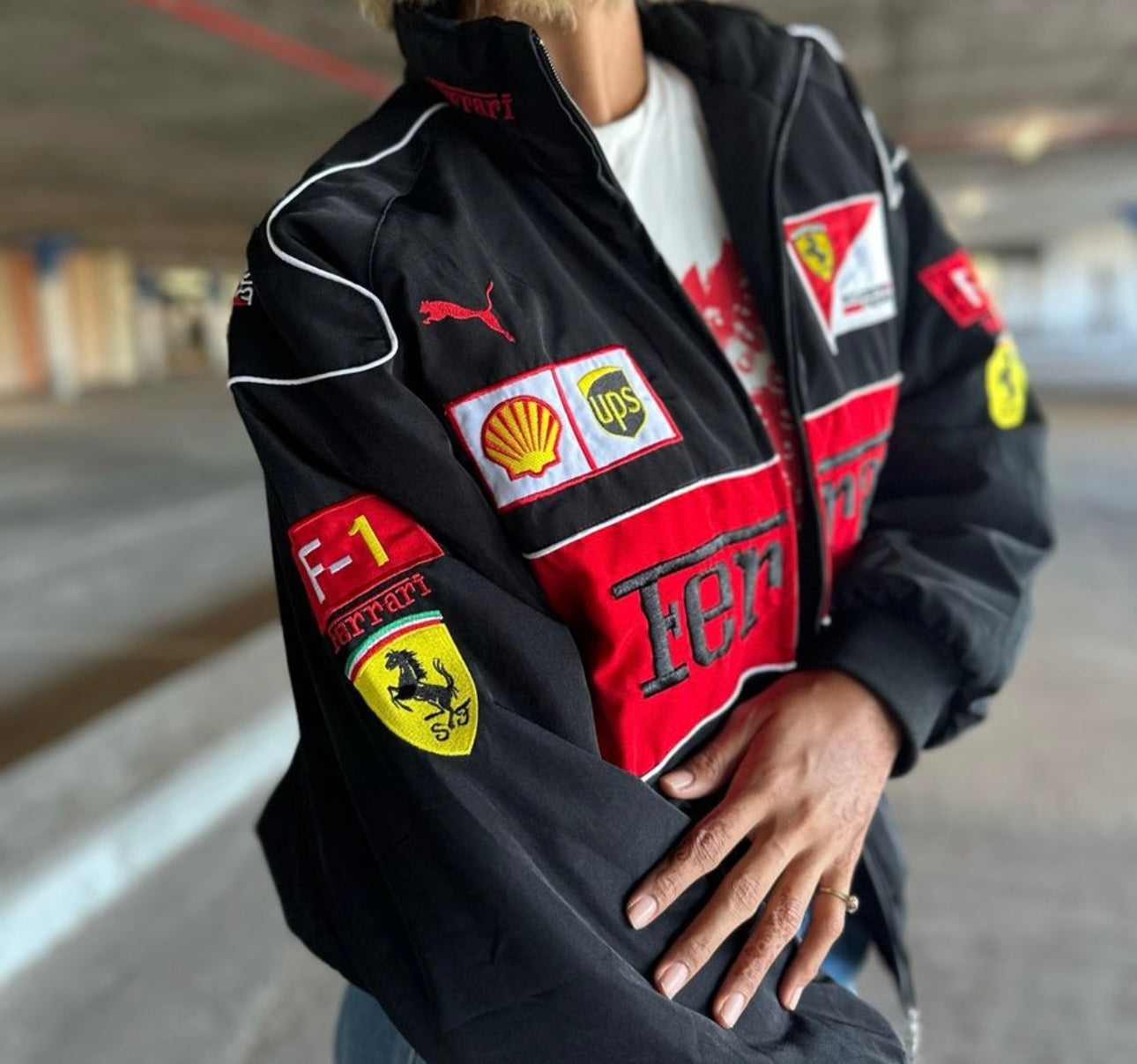 Ferrari bomber jacket all black