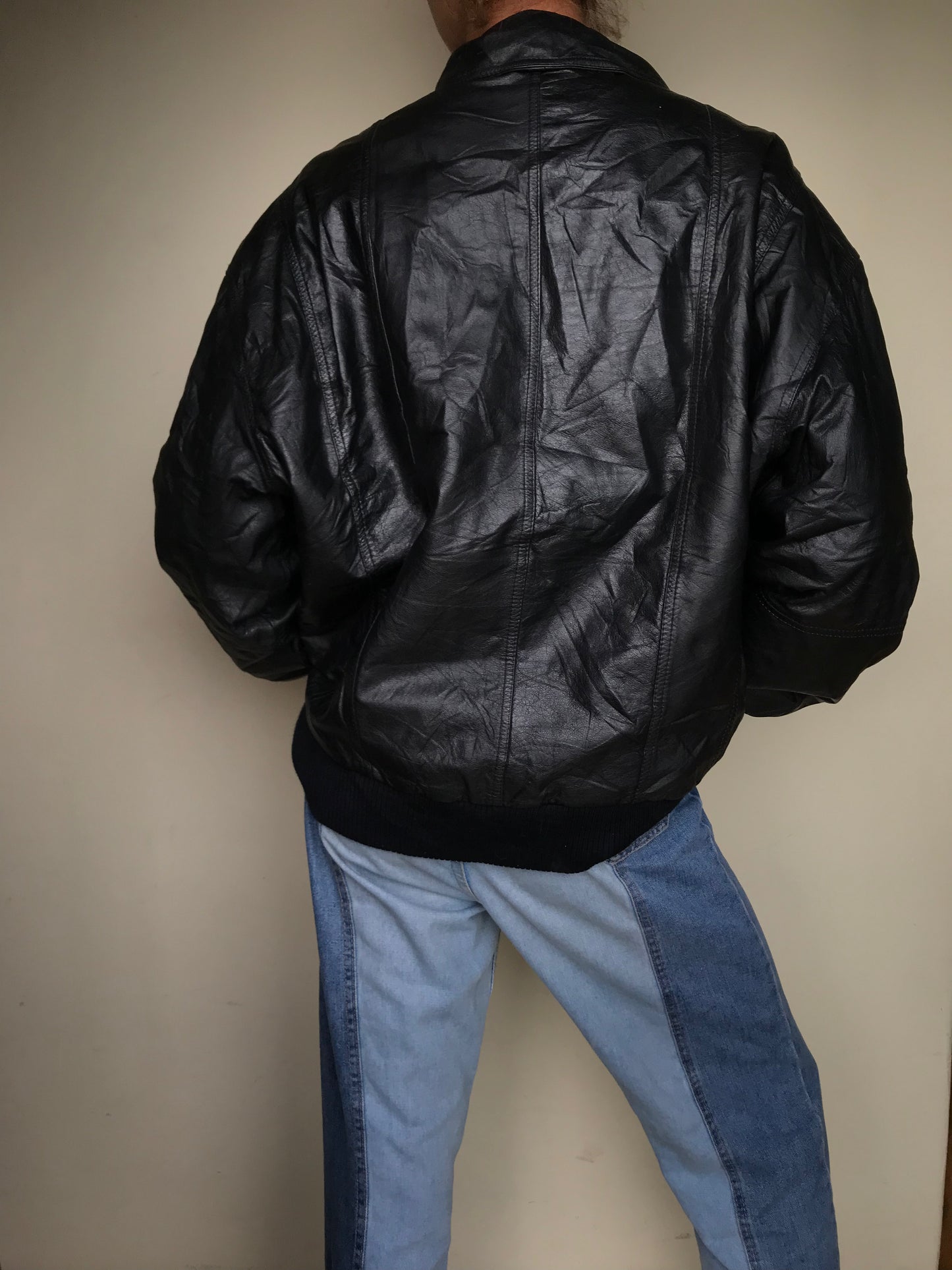80s leather bomber