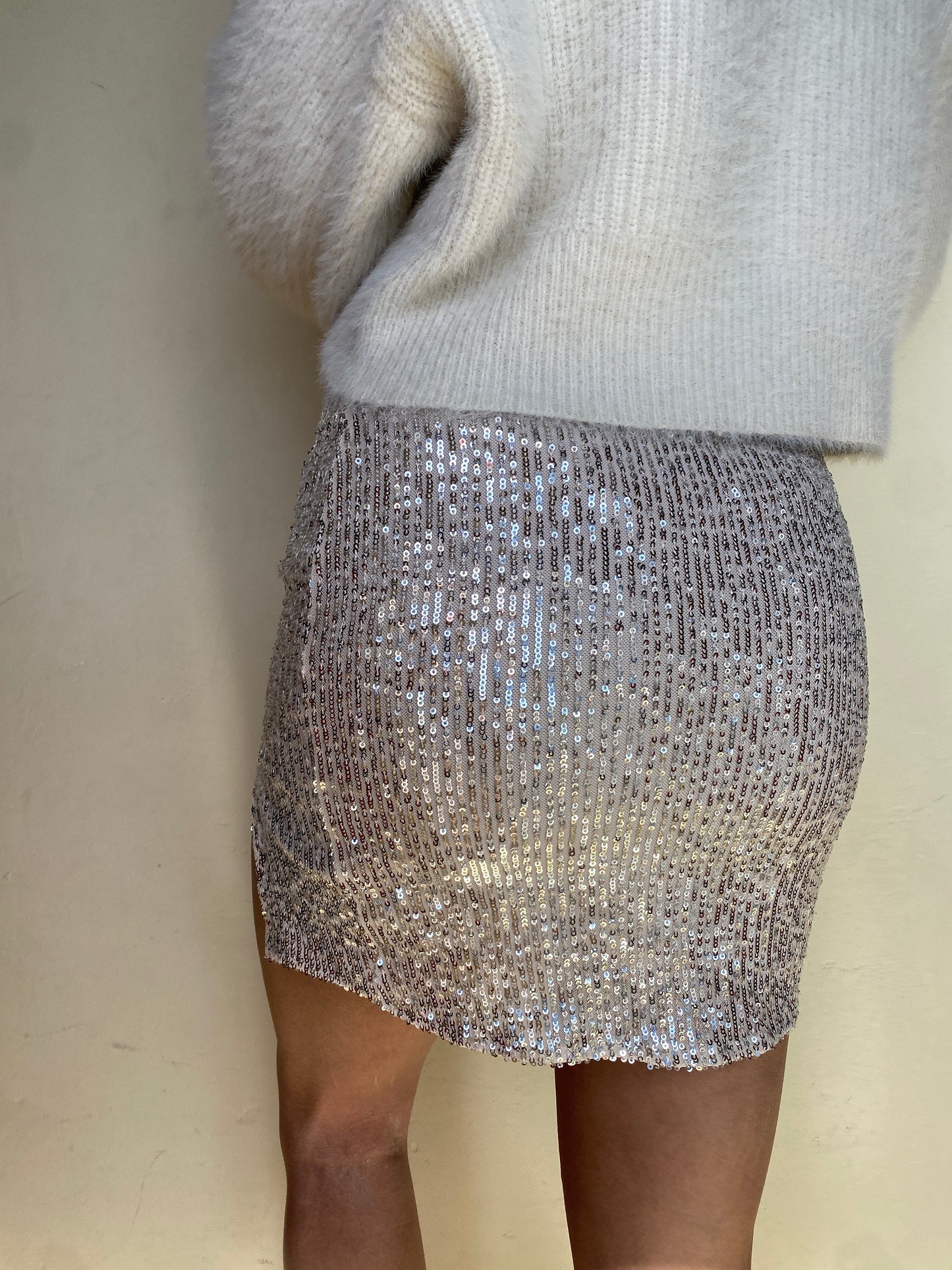 Sequin skirt (beige)