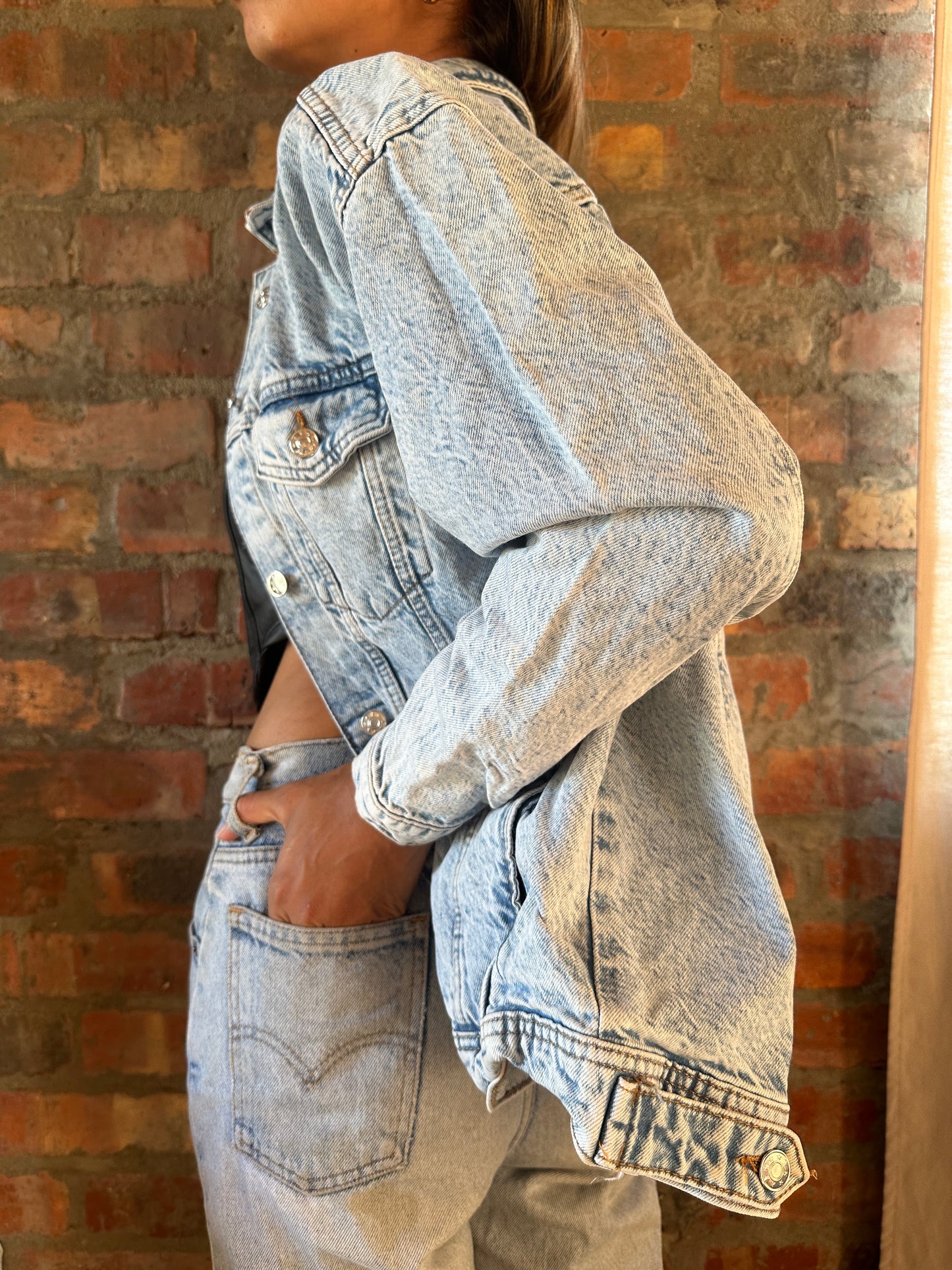 Light wash denim jacket