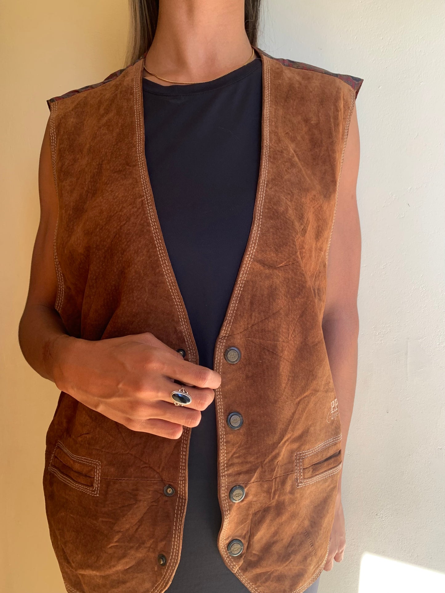 Tan suede waistcoat