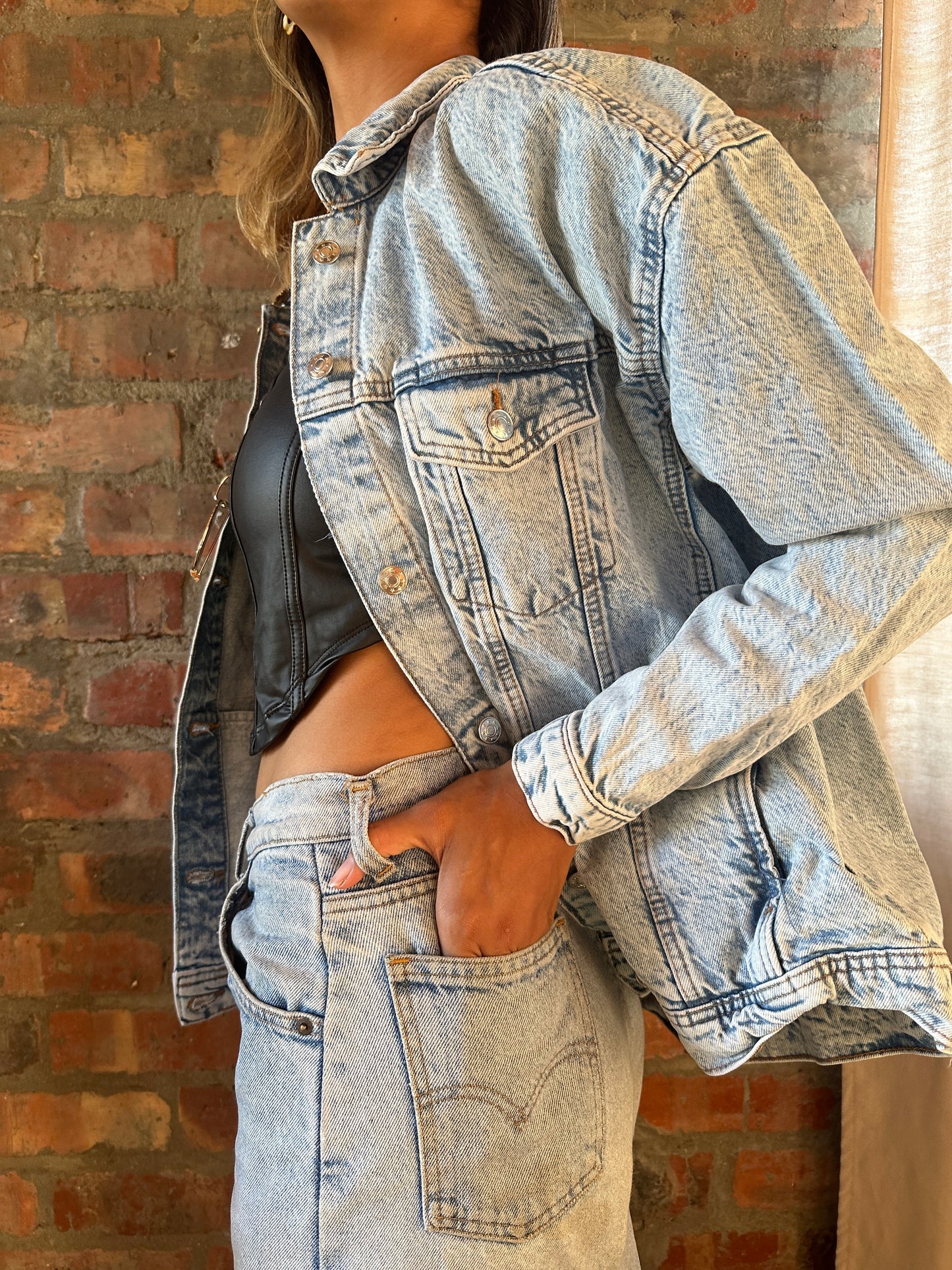 Light wash denim jacket