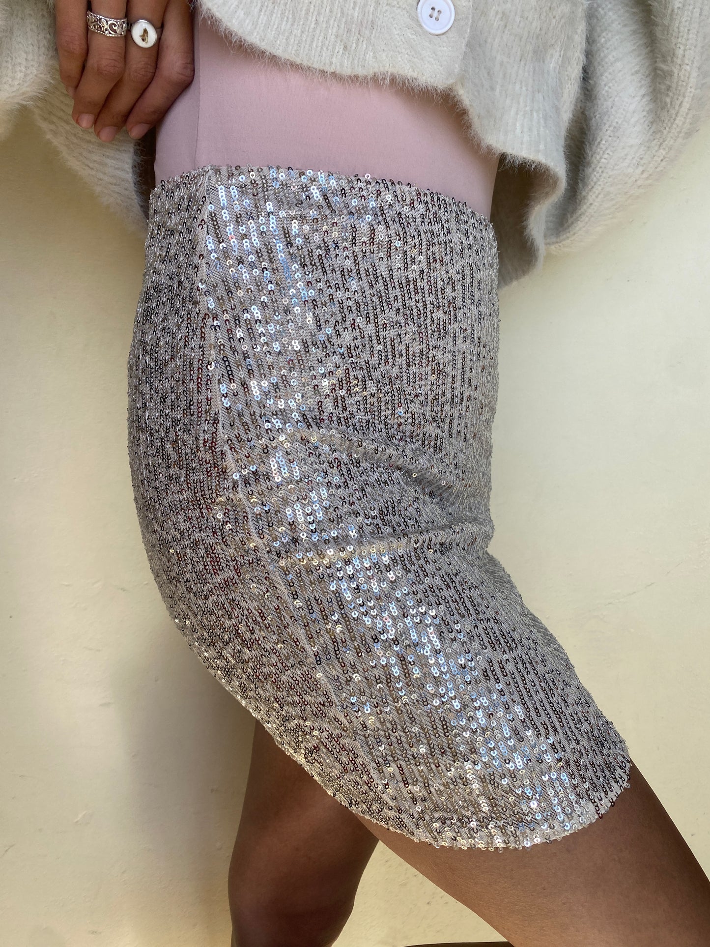 Sequin skirt (beige)