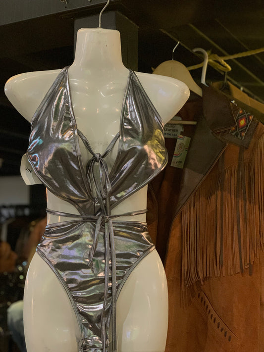 Silver bodysuit