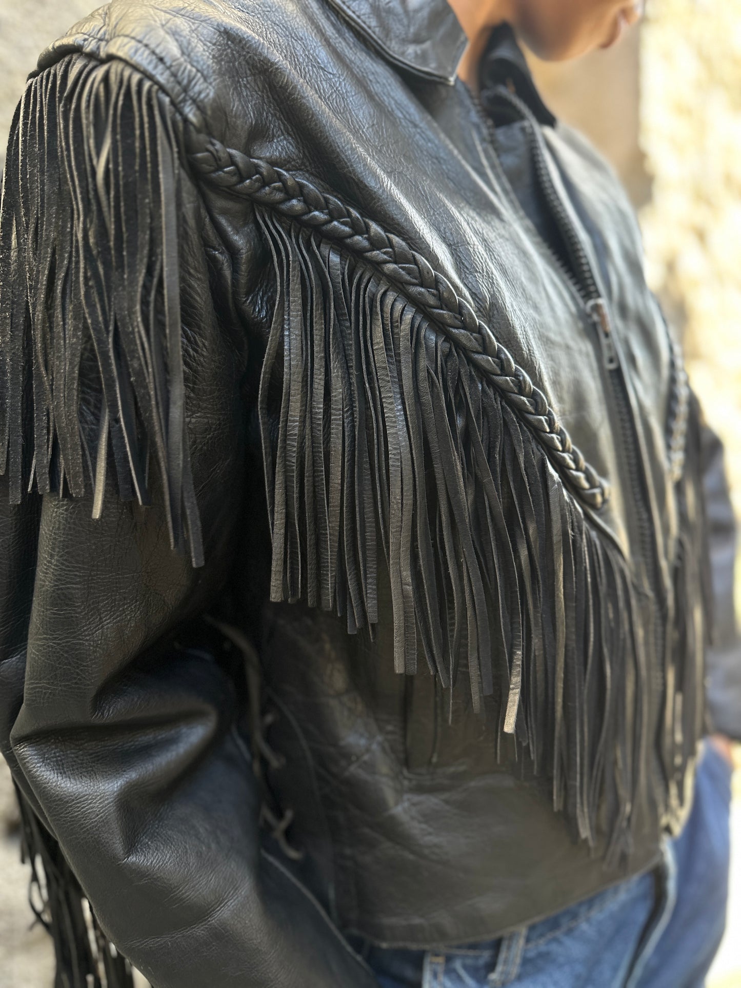 Fringe biker jacket