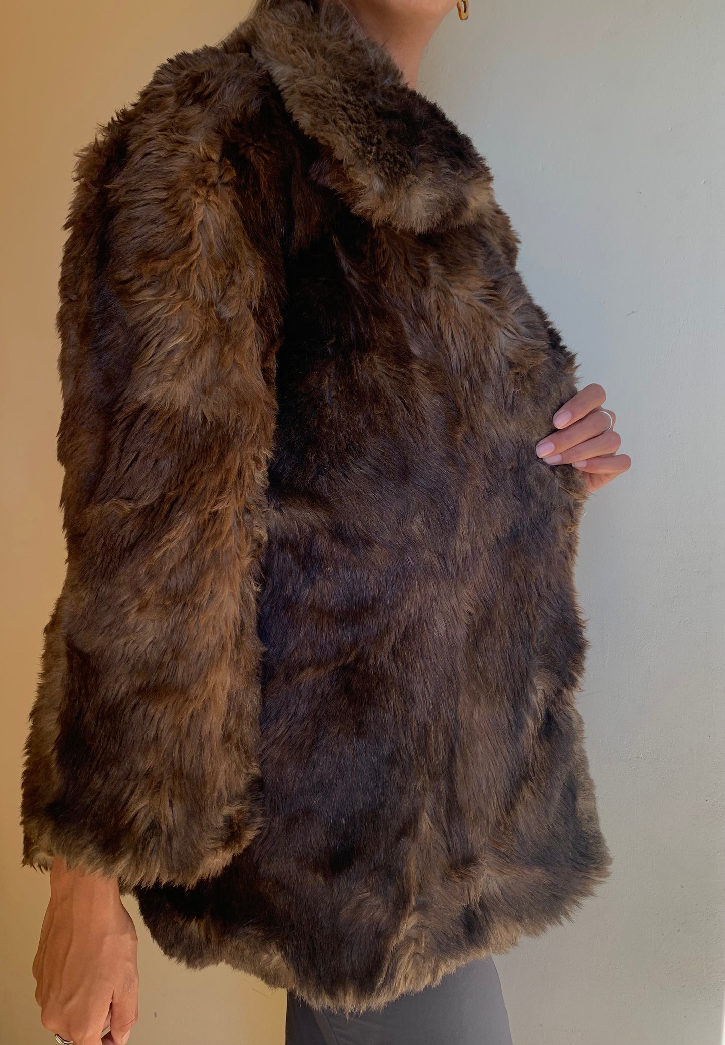 Faux fur chocolate jacket