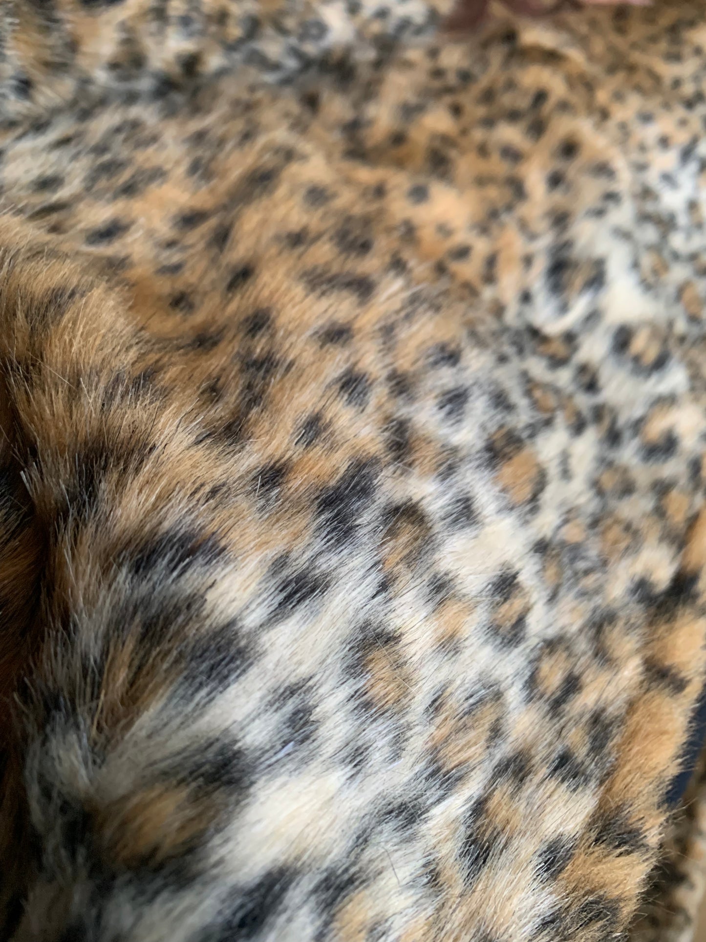 Leopard print fur coat