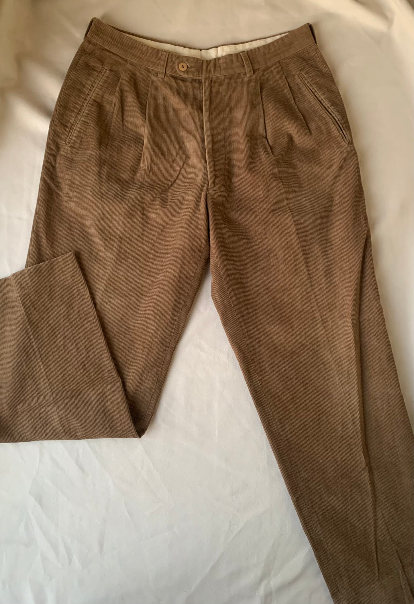 Brown tailored corduroy pants