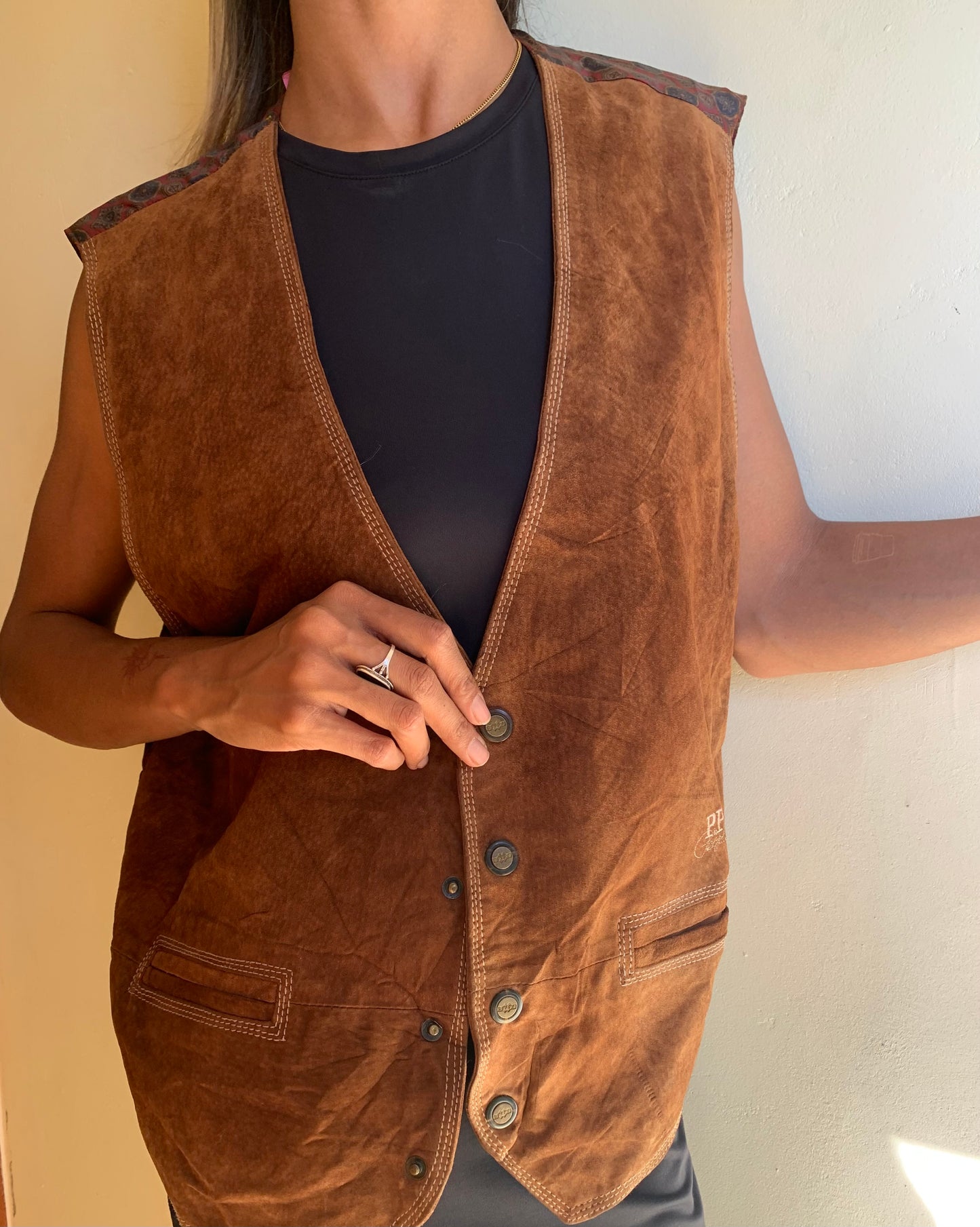 Tan suede waistcoat