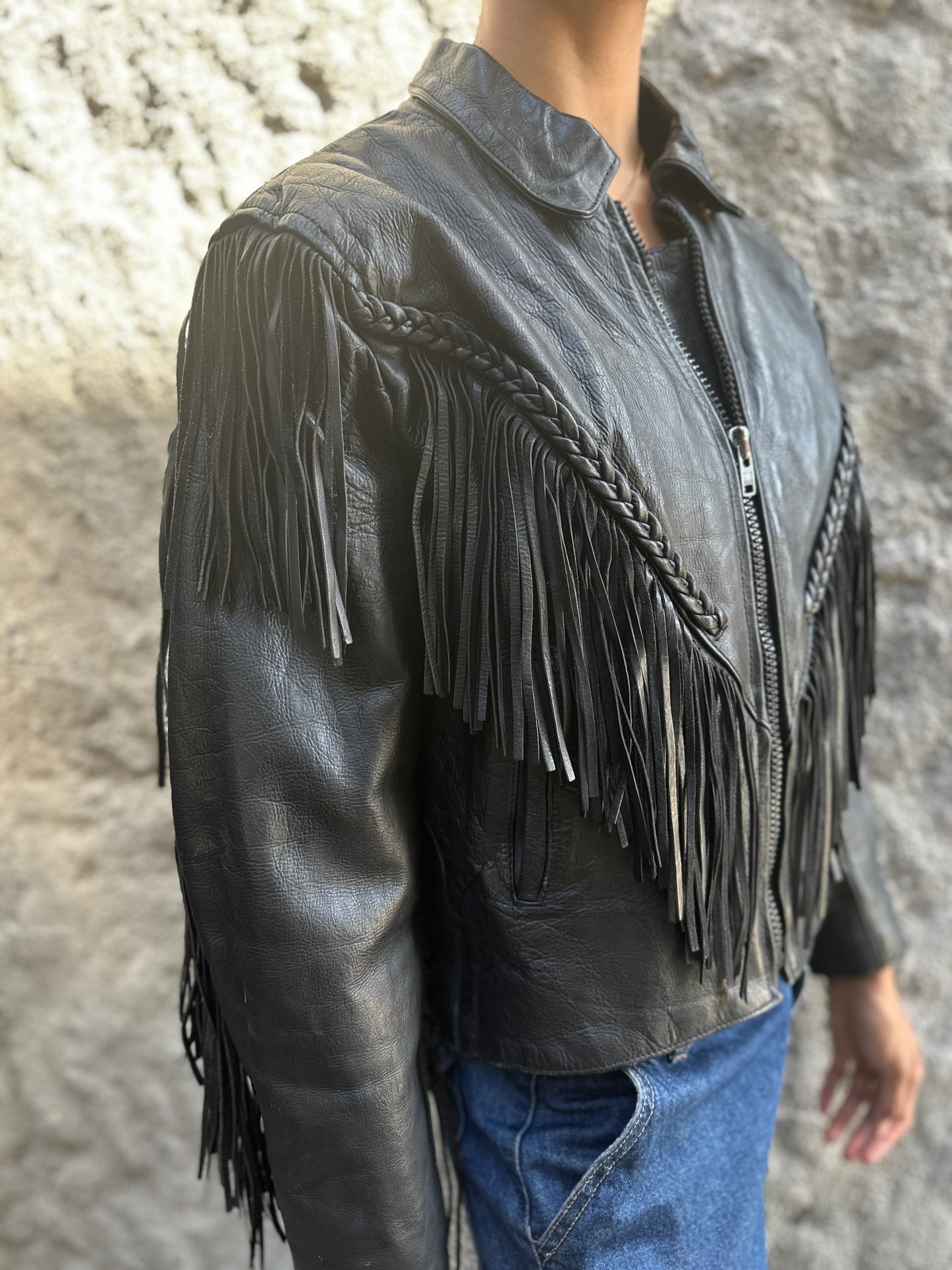 Fringe biker jacket