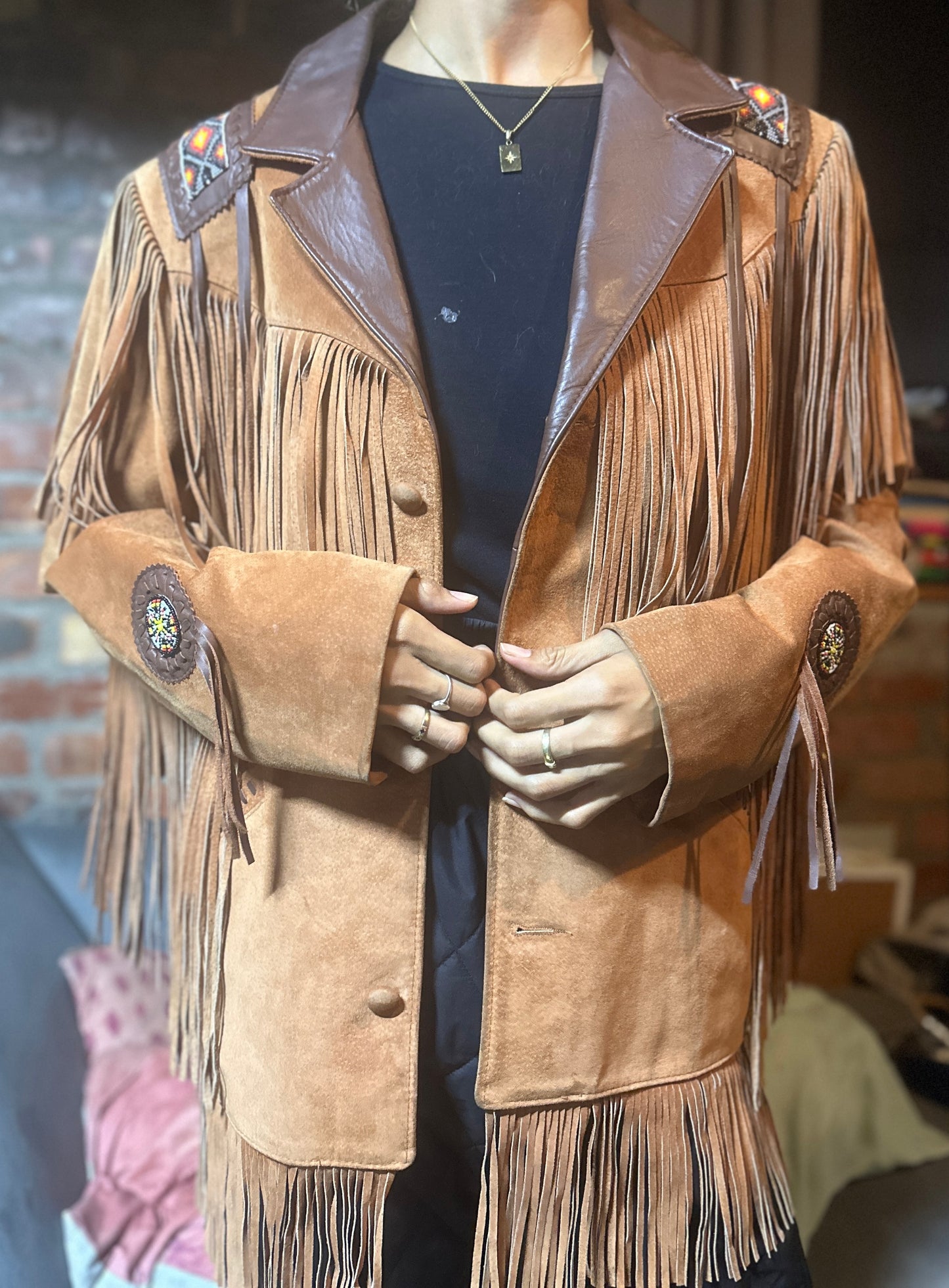 Leather/suede cowboy jacket