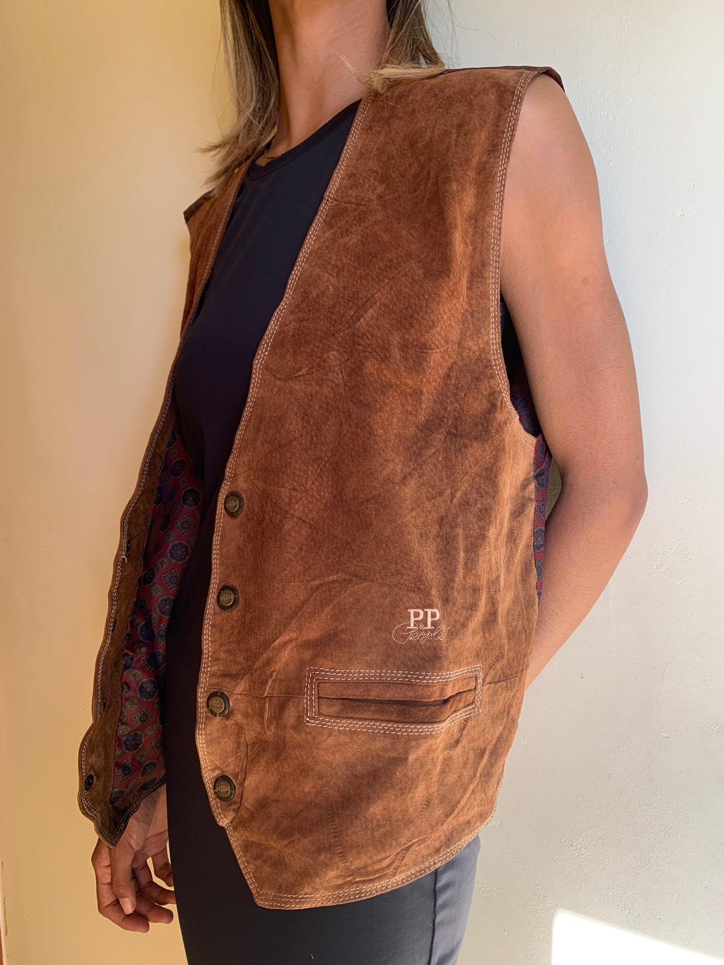 Tan suede waistcoat