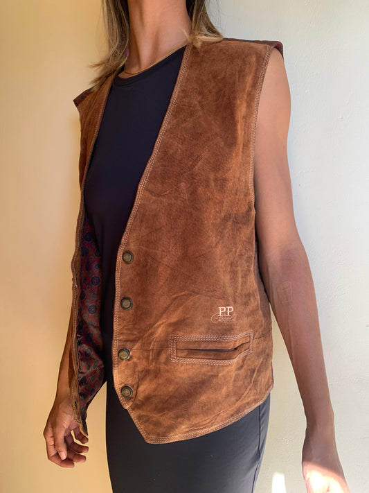 Tan suede waistcoat