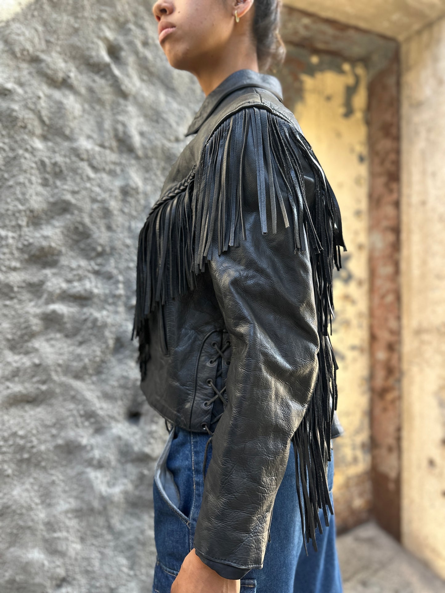 Fringe biker jacket