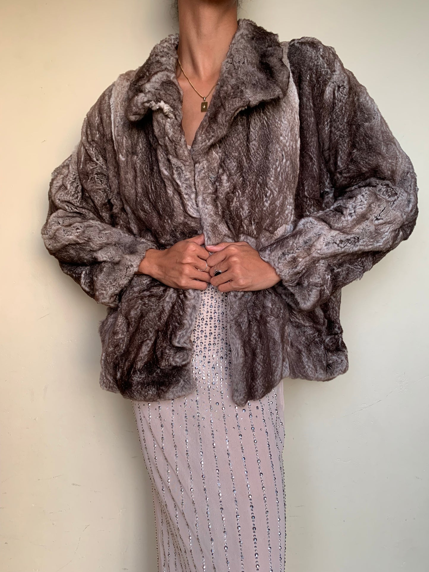 Vintage fur collared jacket