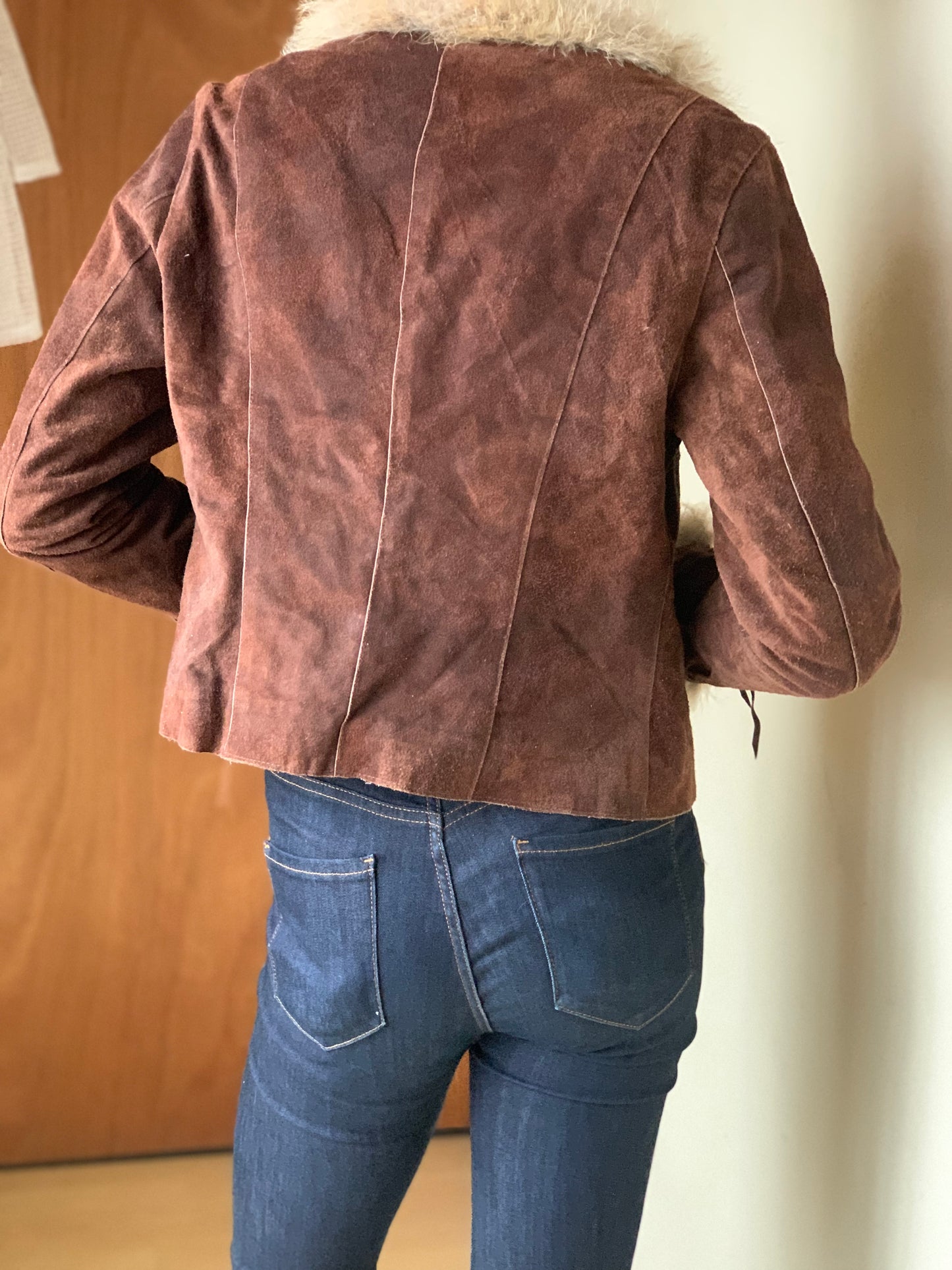 Suede jacket with fur