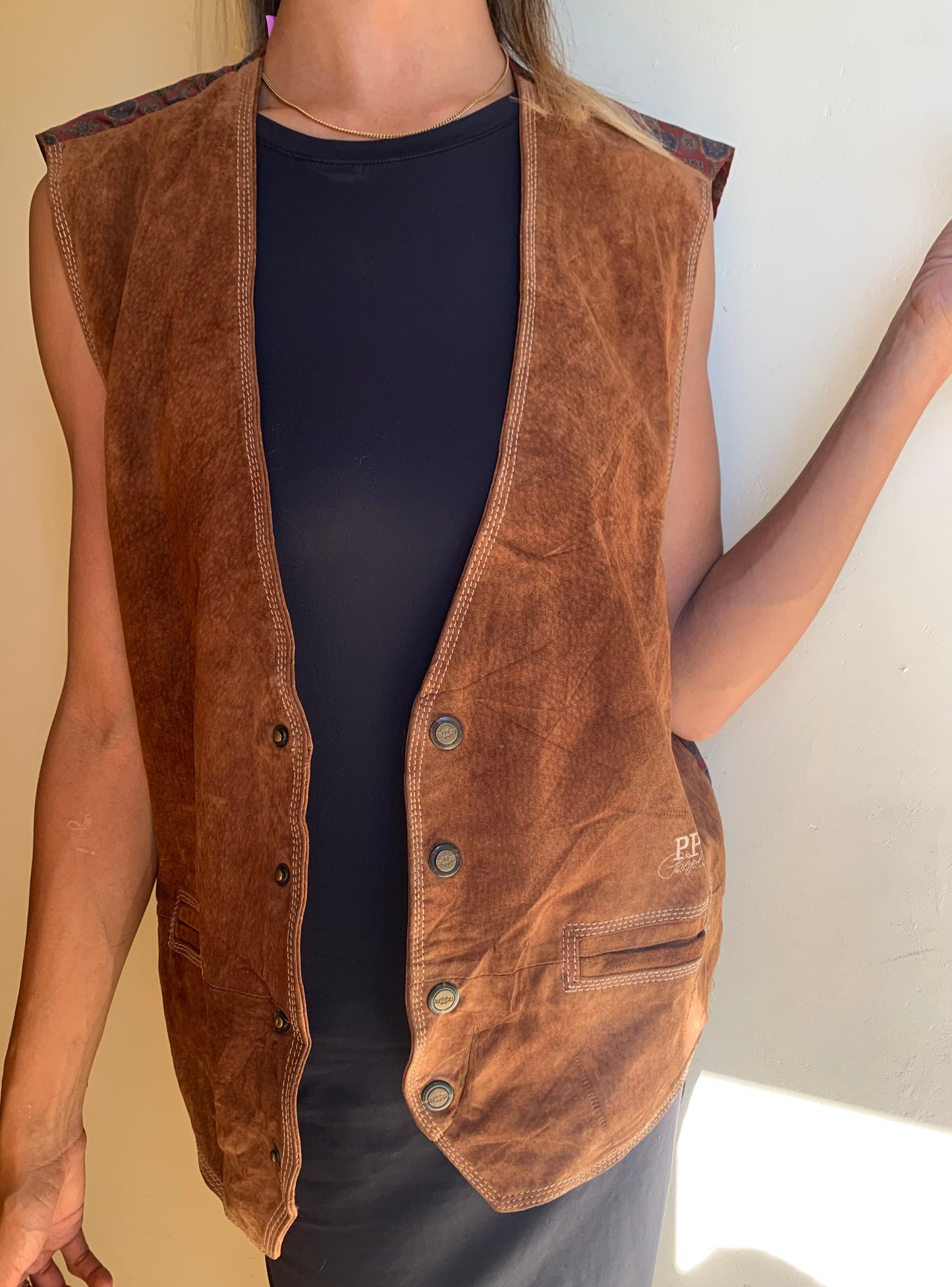 Tan suede waistcoat