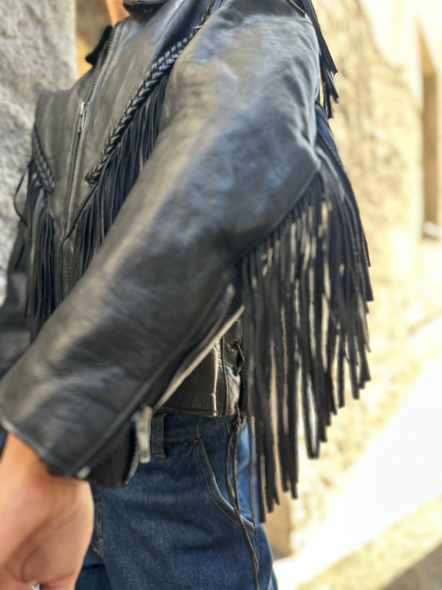 Fringe biker jacket