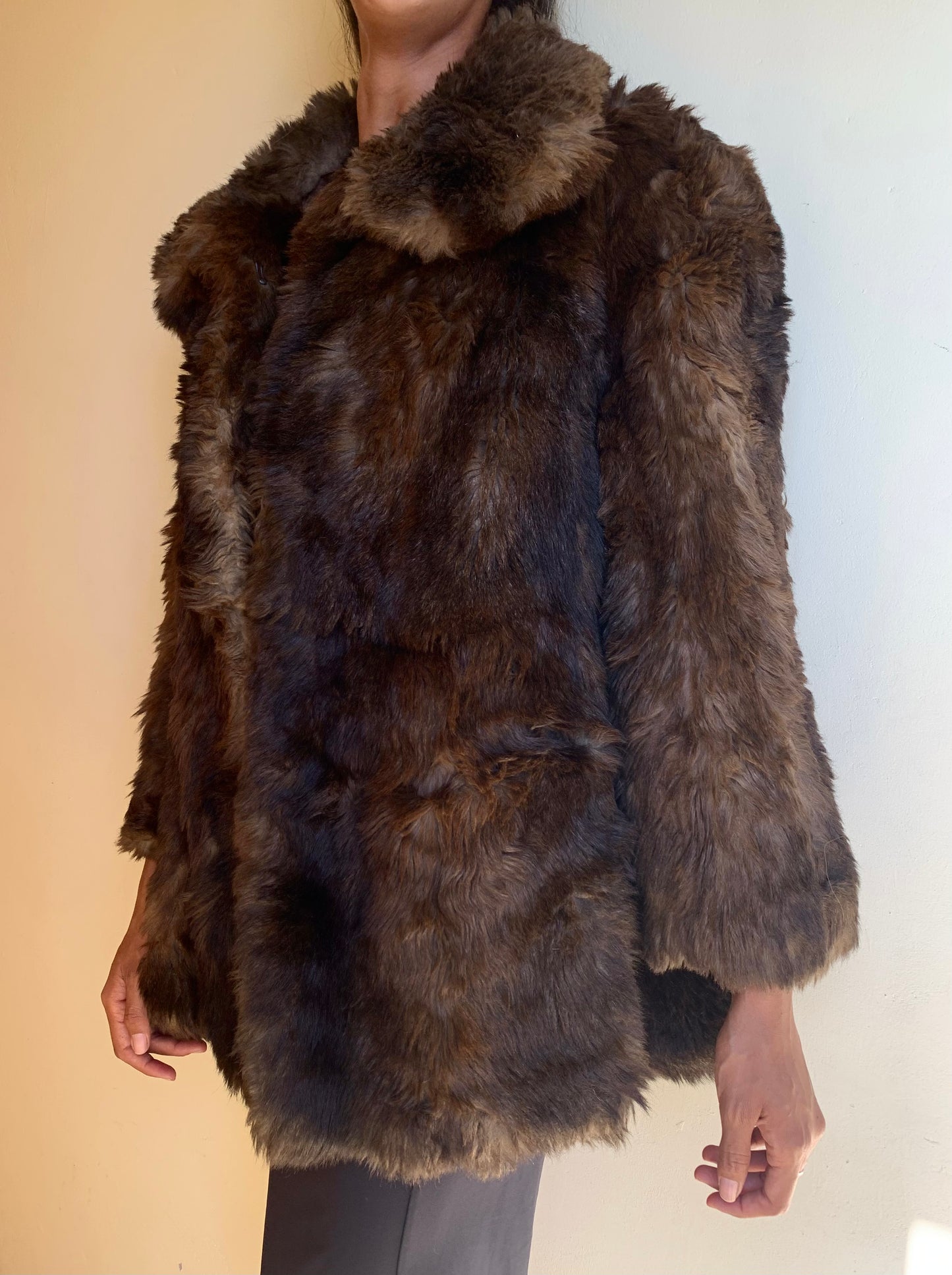 Faux fur chocolate jacket