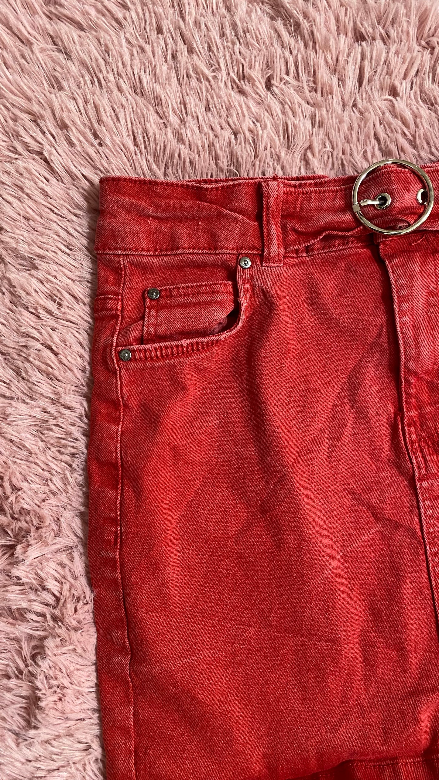 Red mini skirt