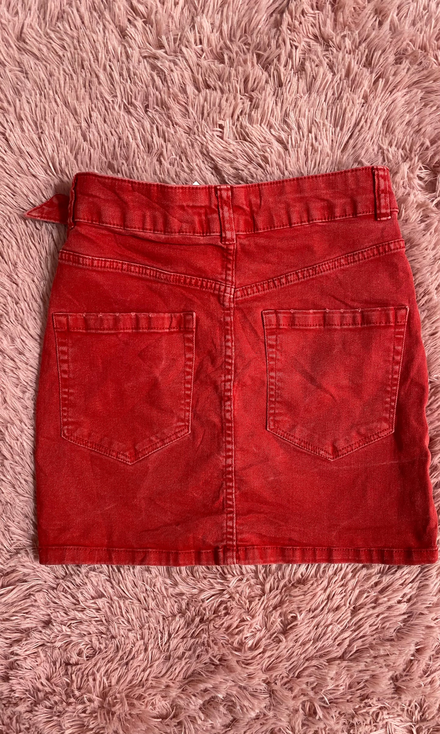 Red mini skirt