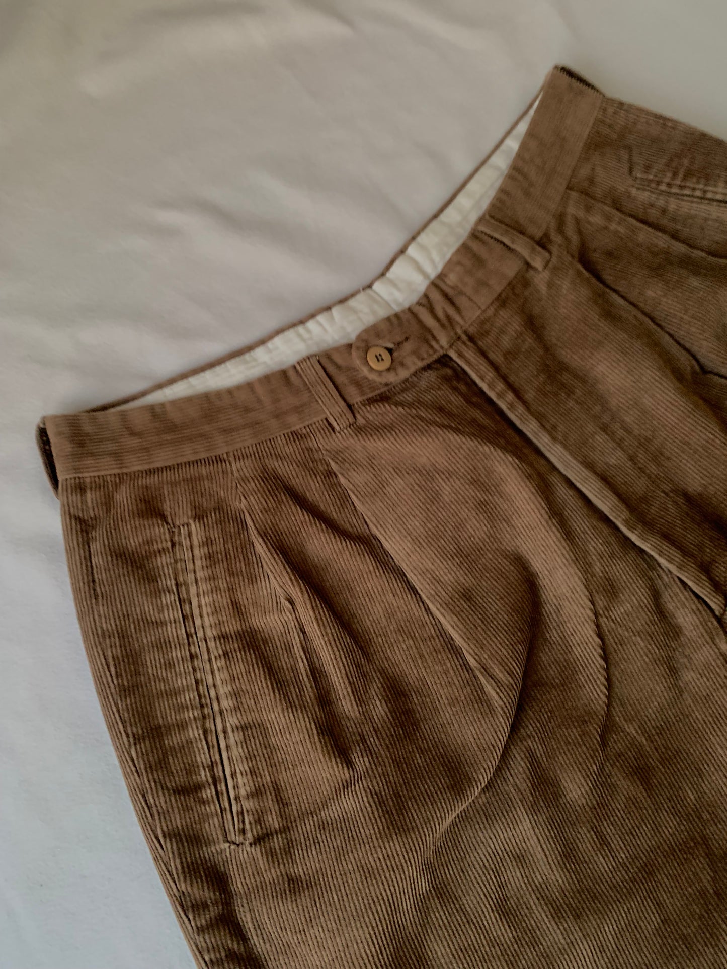 Brown tailored corduroy pants