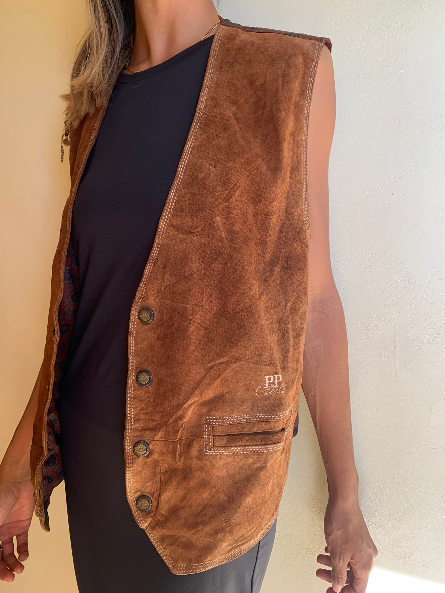 Tan suede waistcoat