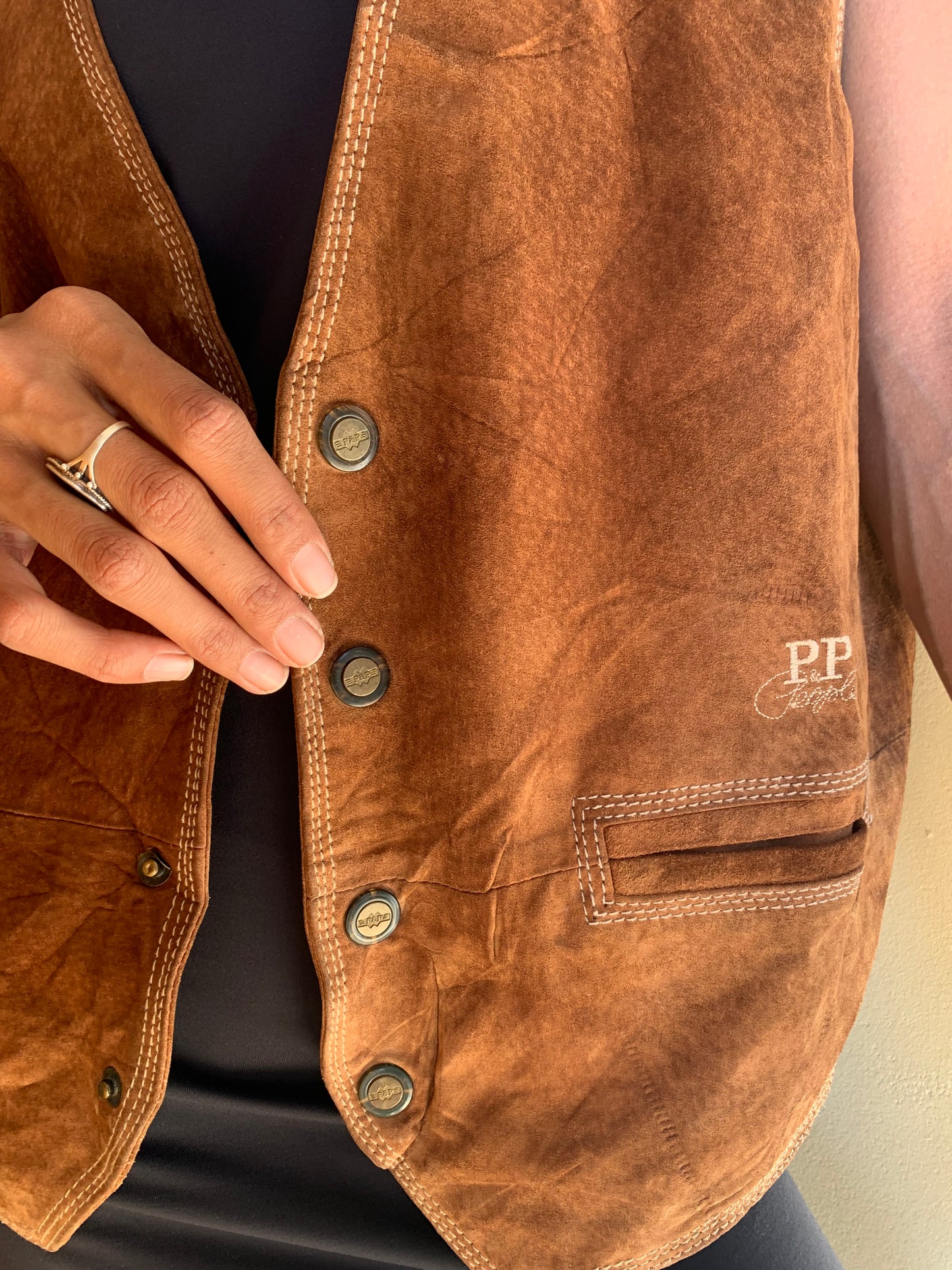 Tan suede waistcoat