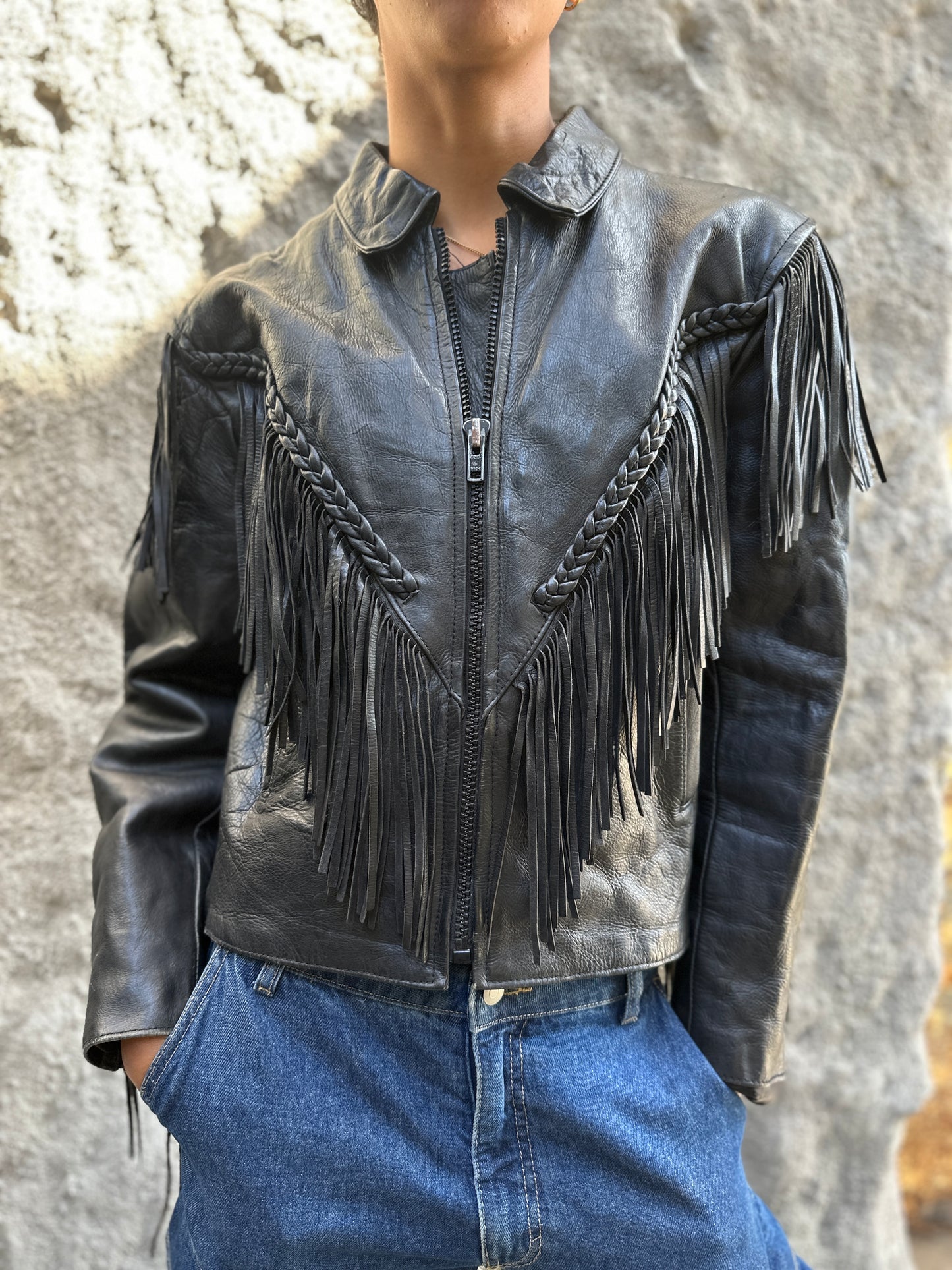 Fringe biker jacket