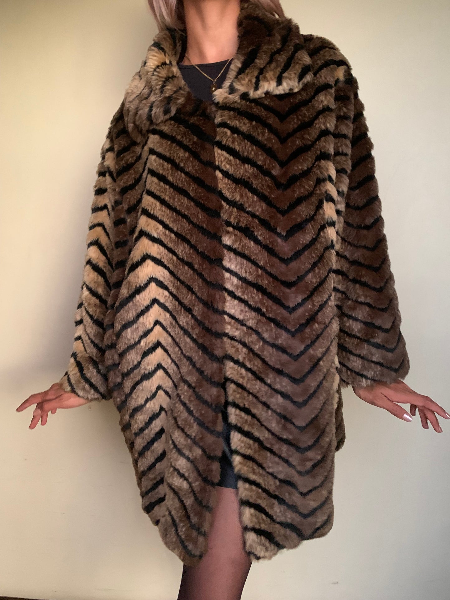 Stripey faux fur