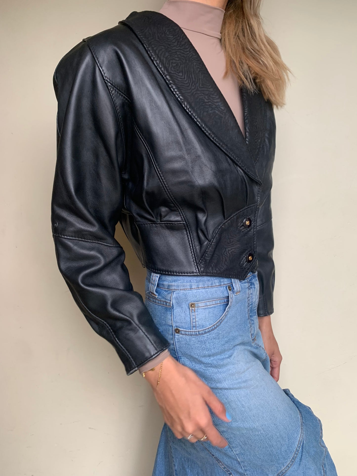 80s style leather jacket