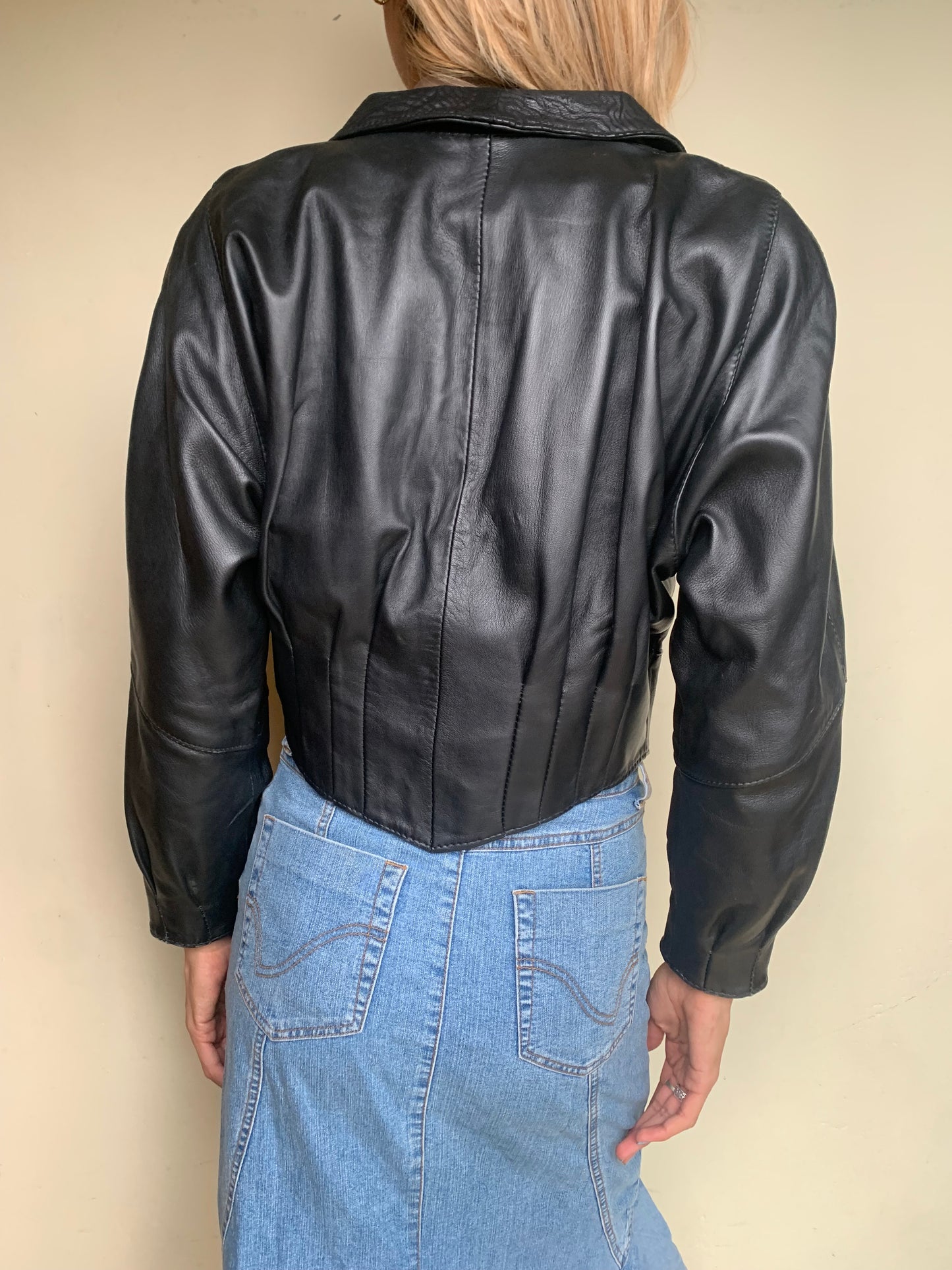 80s style leather jacket