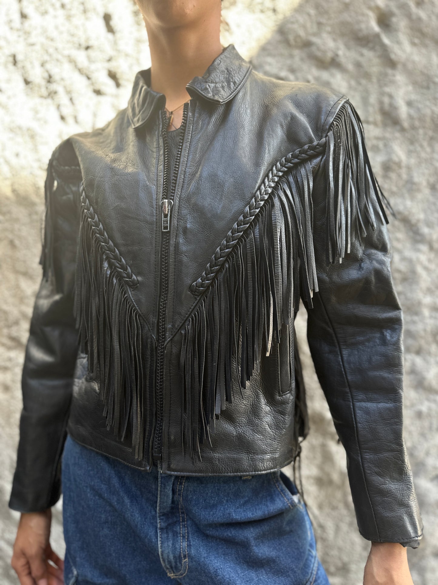 Fringe biker jacket