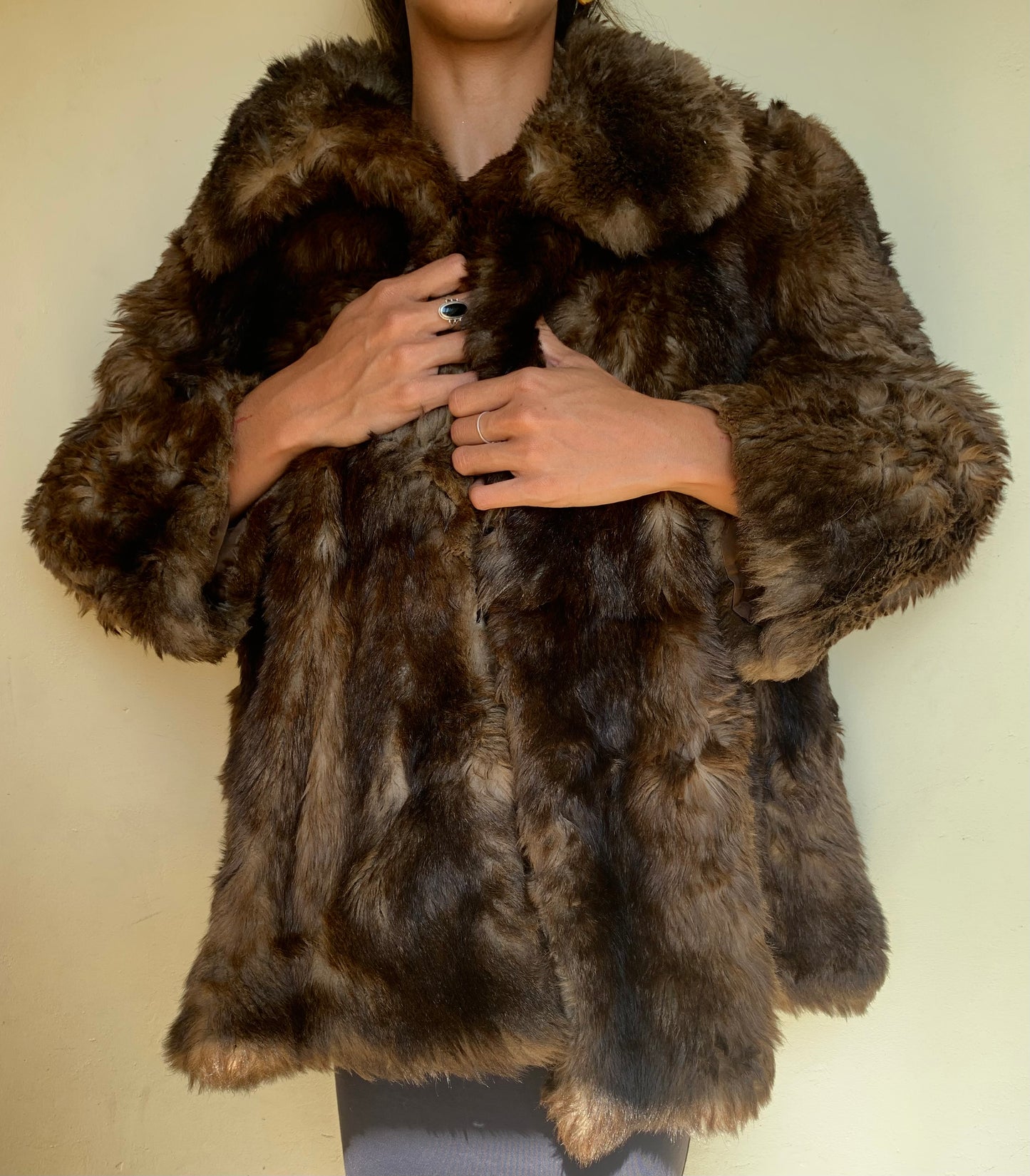 Faux fur chocolate jacket