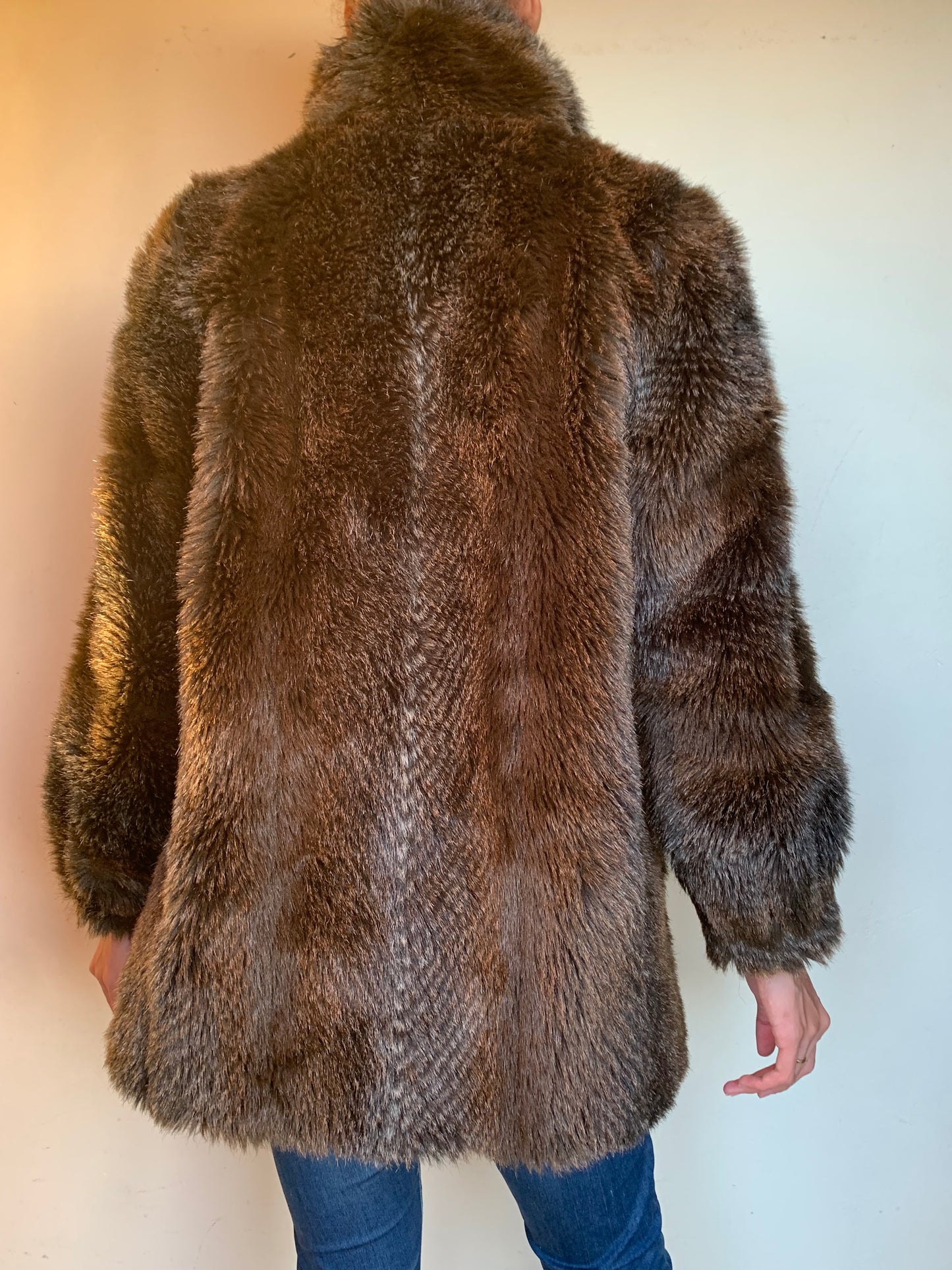 Brown faux fur