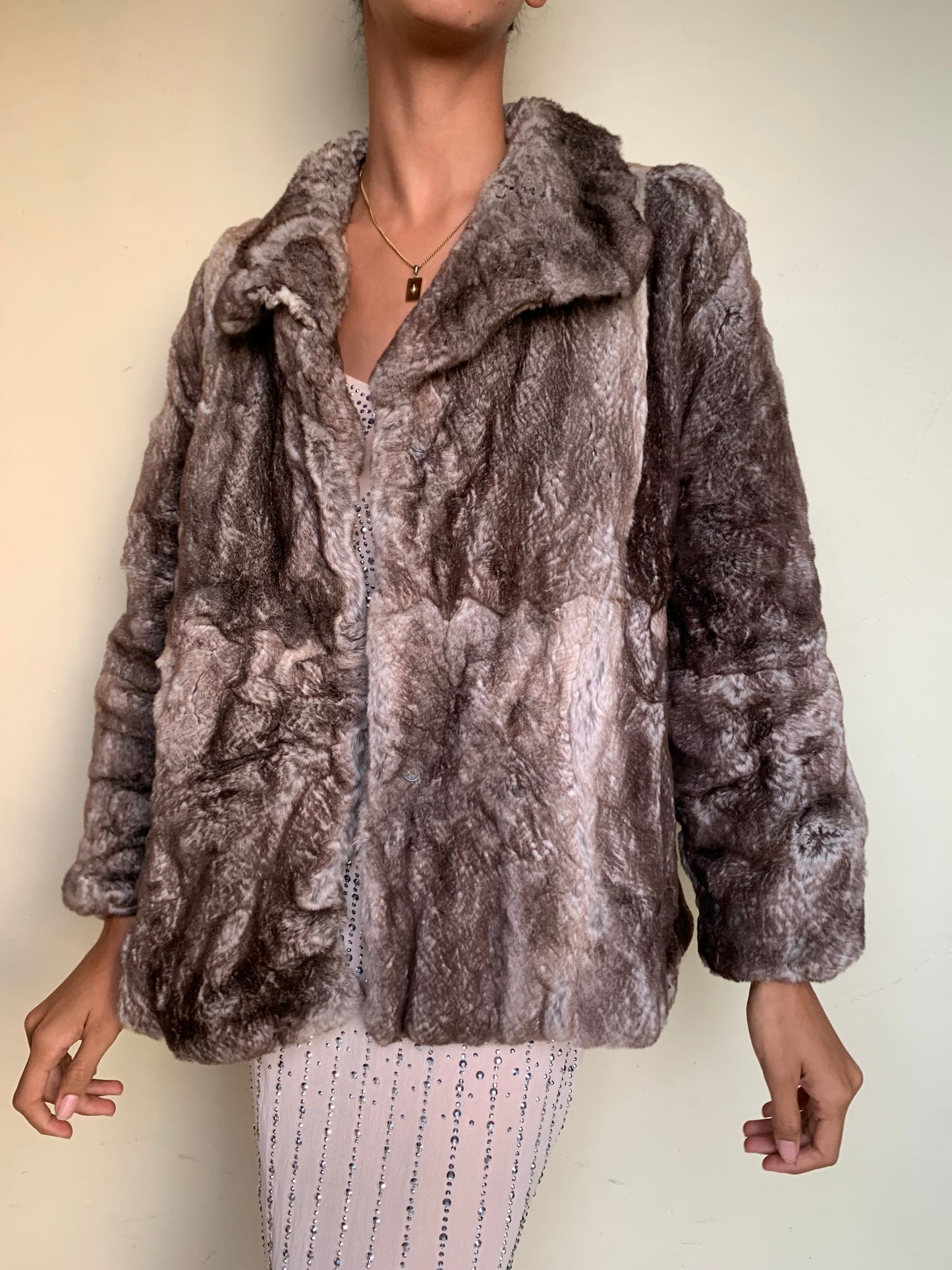 Vintage fur collared jacket