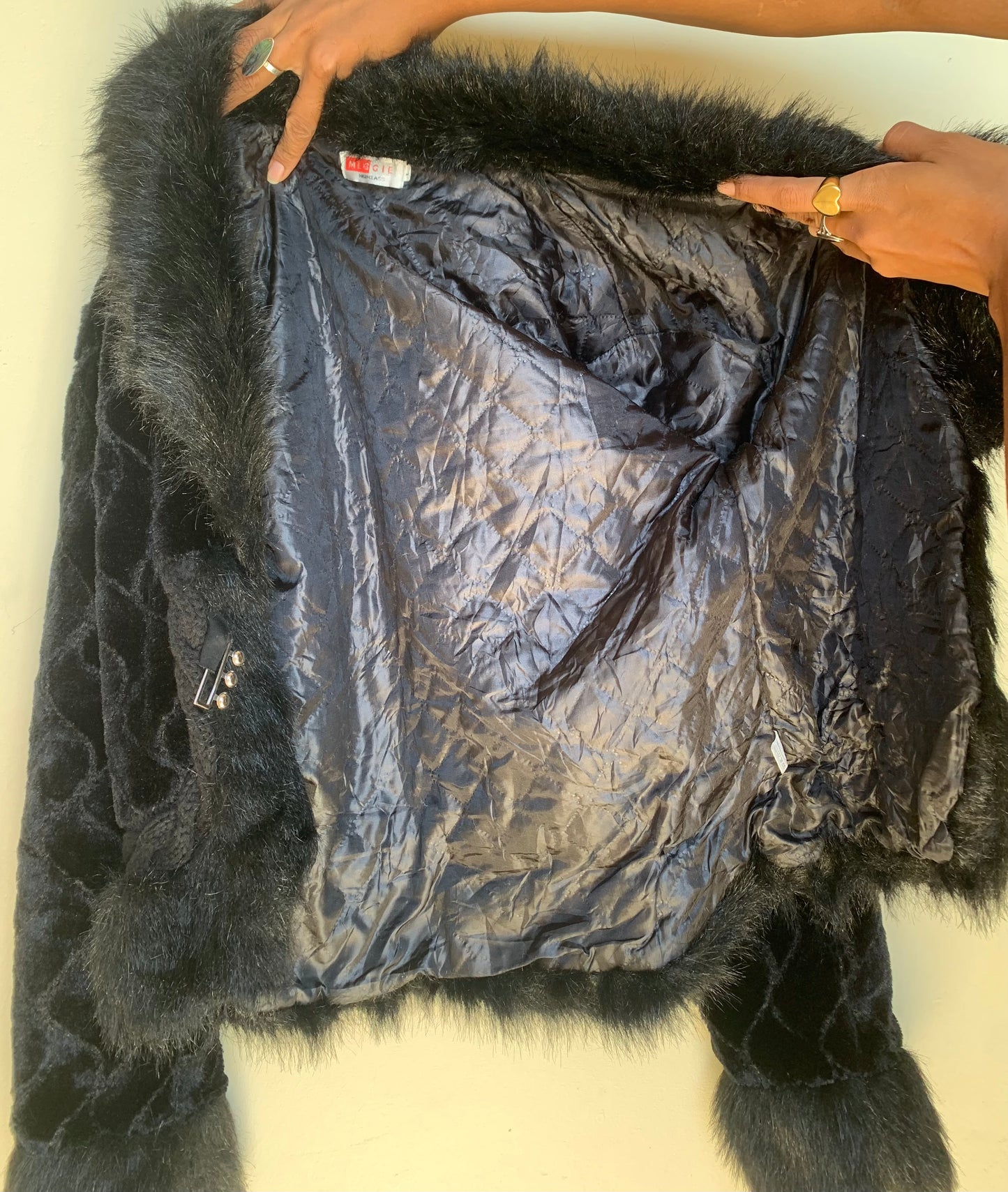 Patterned fur jacket
