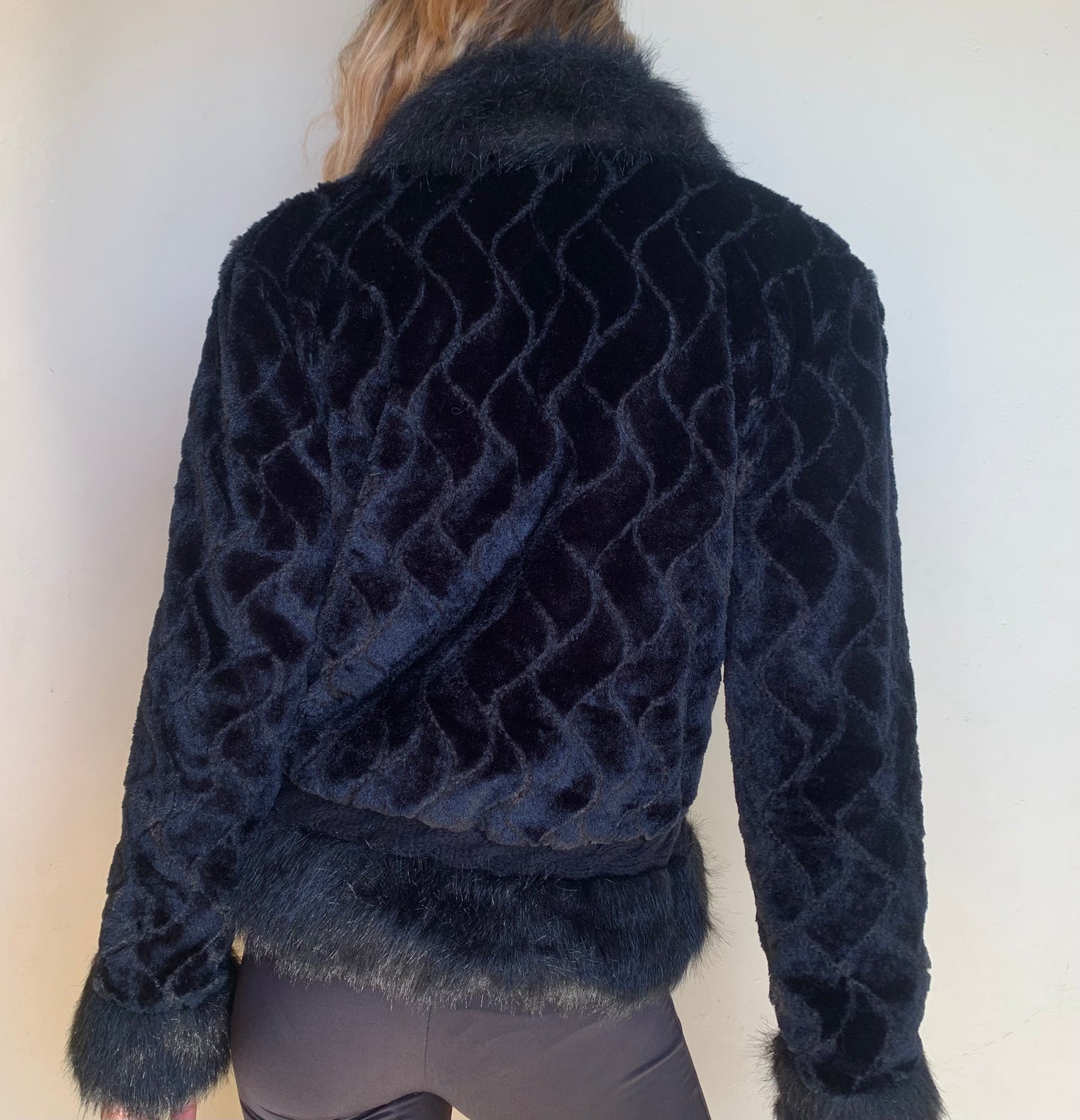 Patterned fur jacket