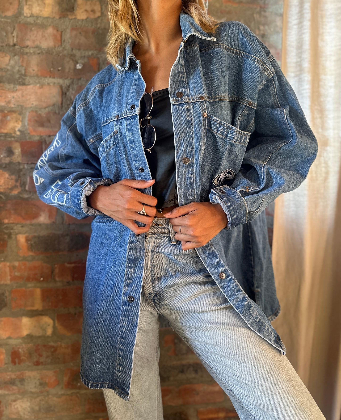 Oversized vintage denim jacket