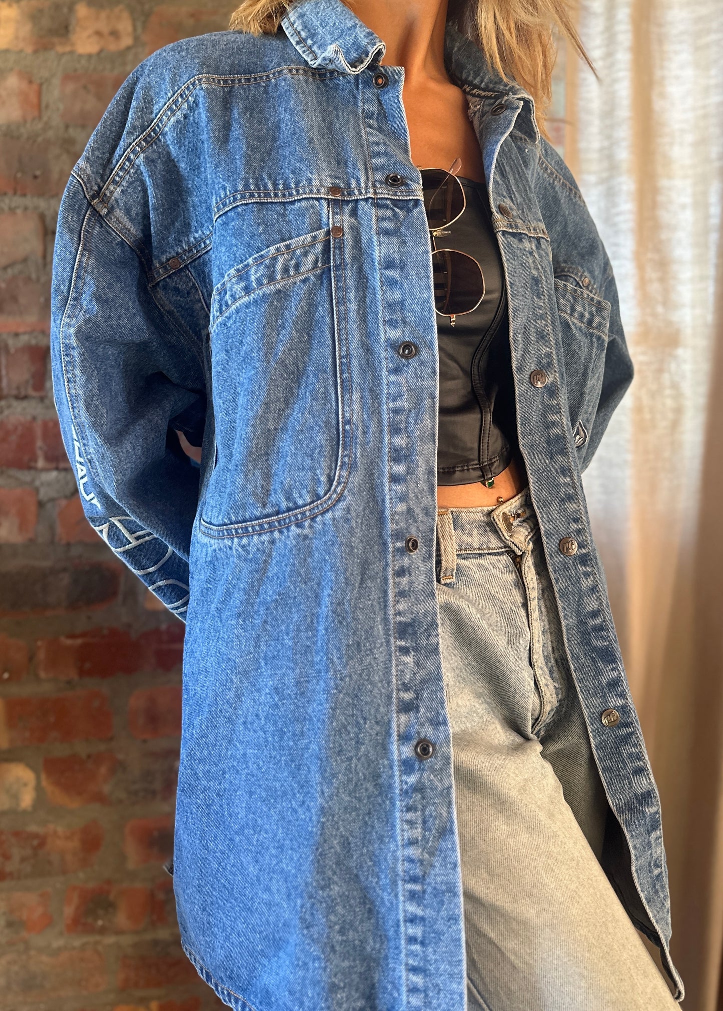 Oversized vintage denim jacket