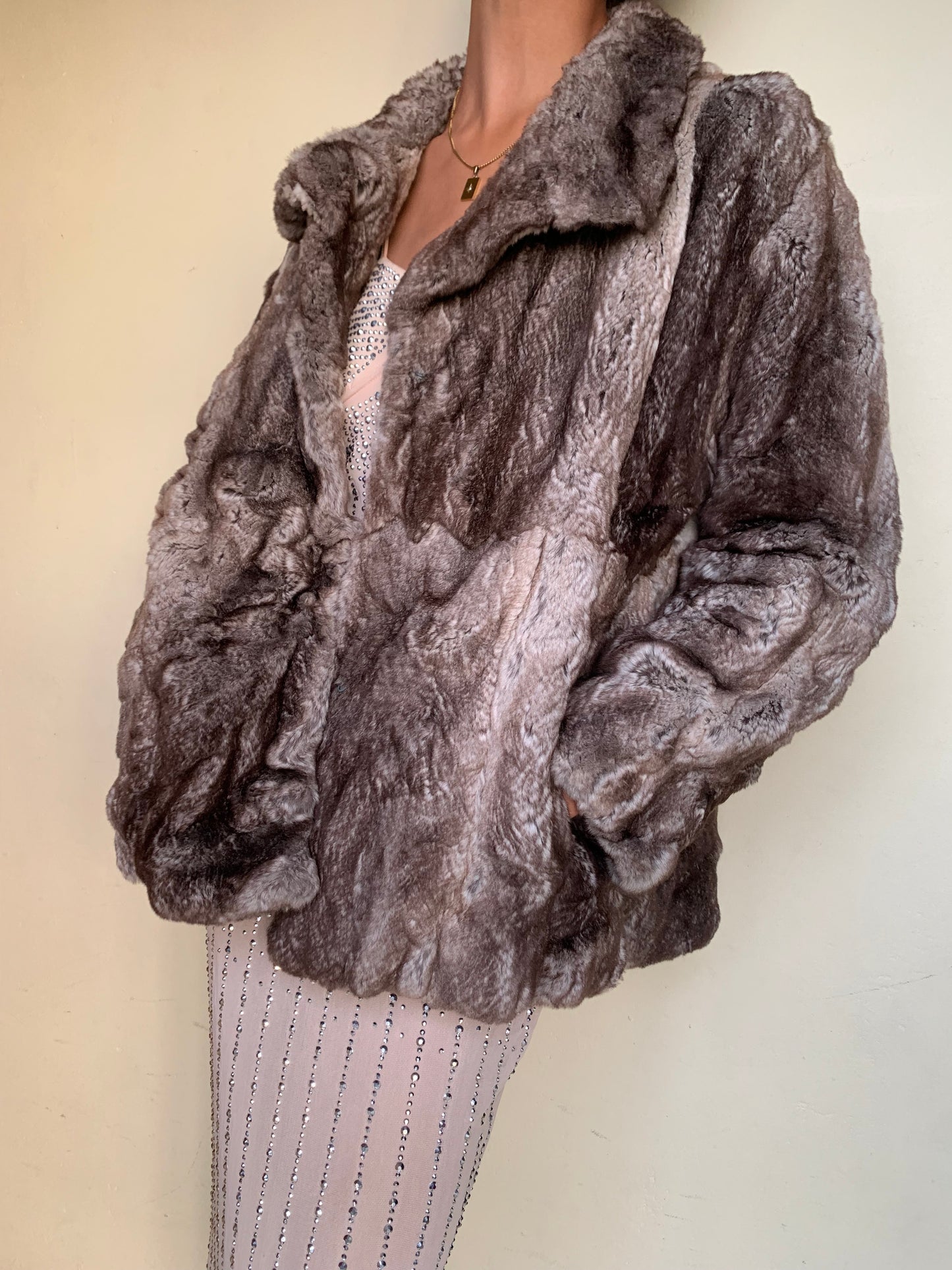 Vintage fur collared jacket