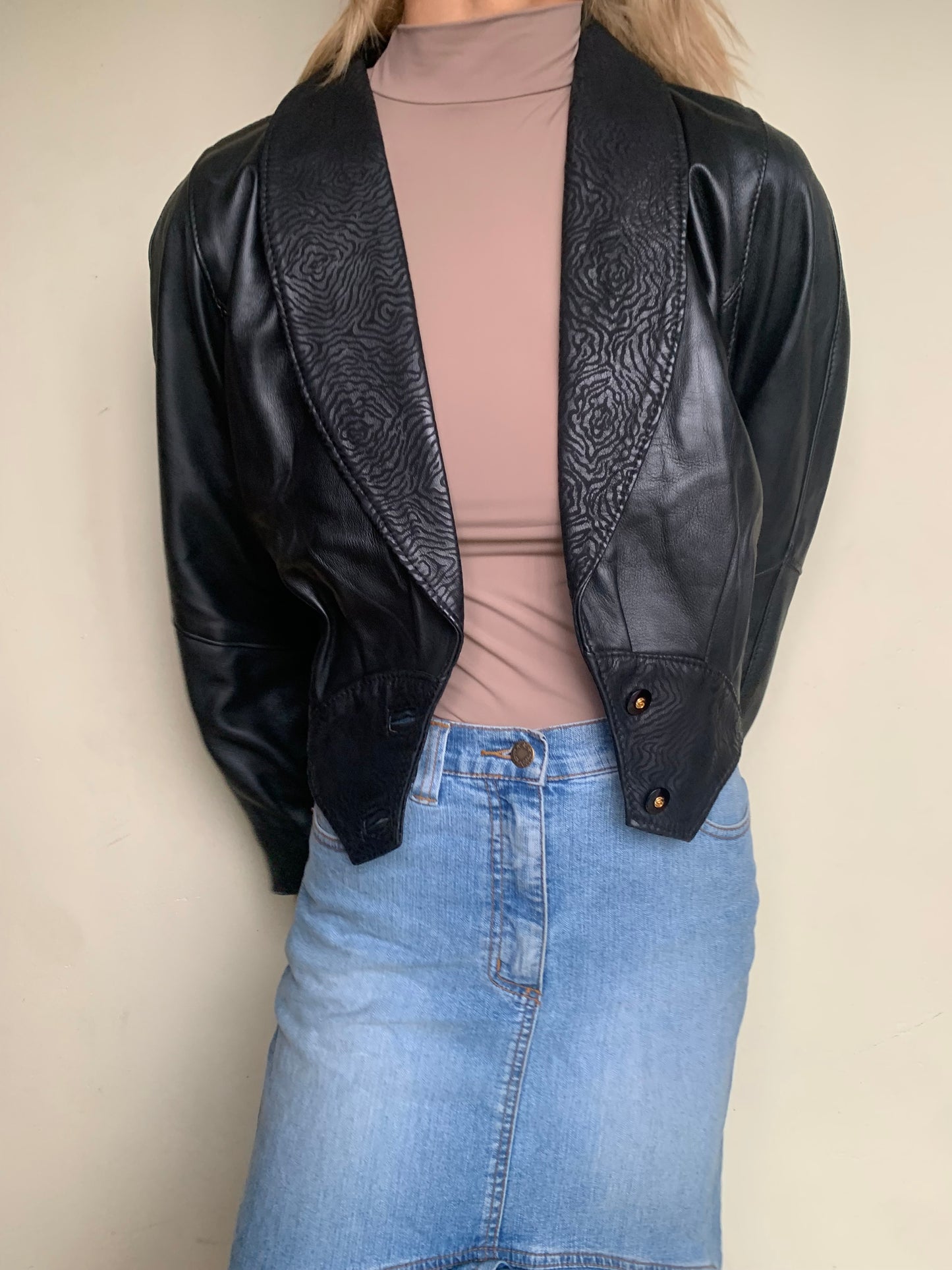 80s style leather jacket