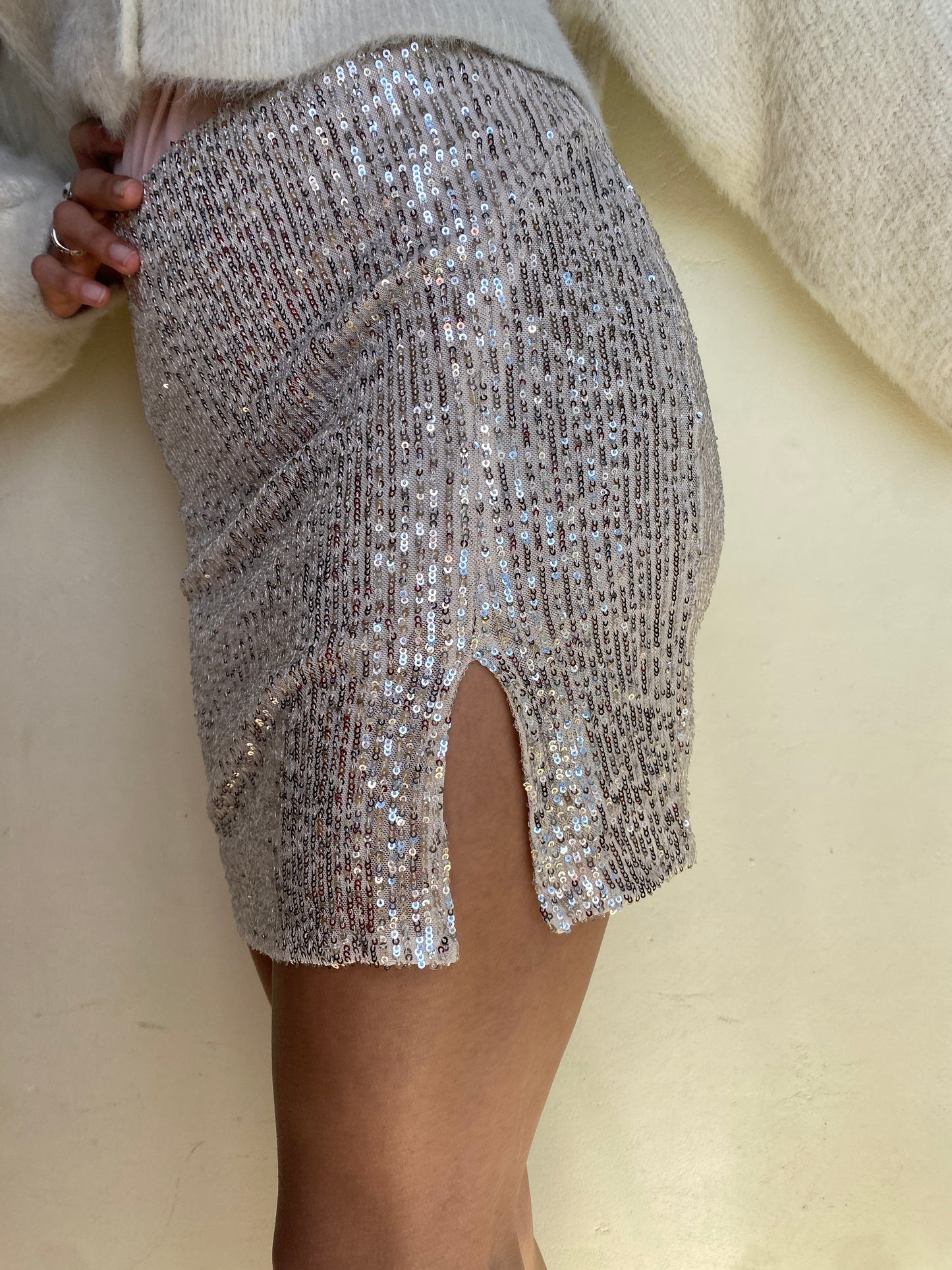 Sequin skirt (beige)