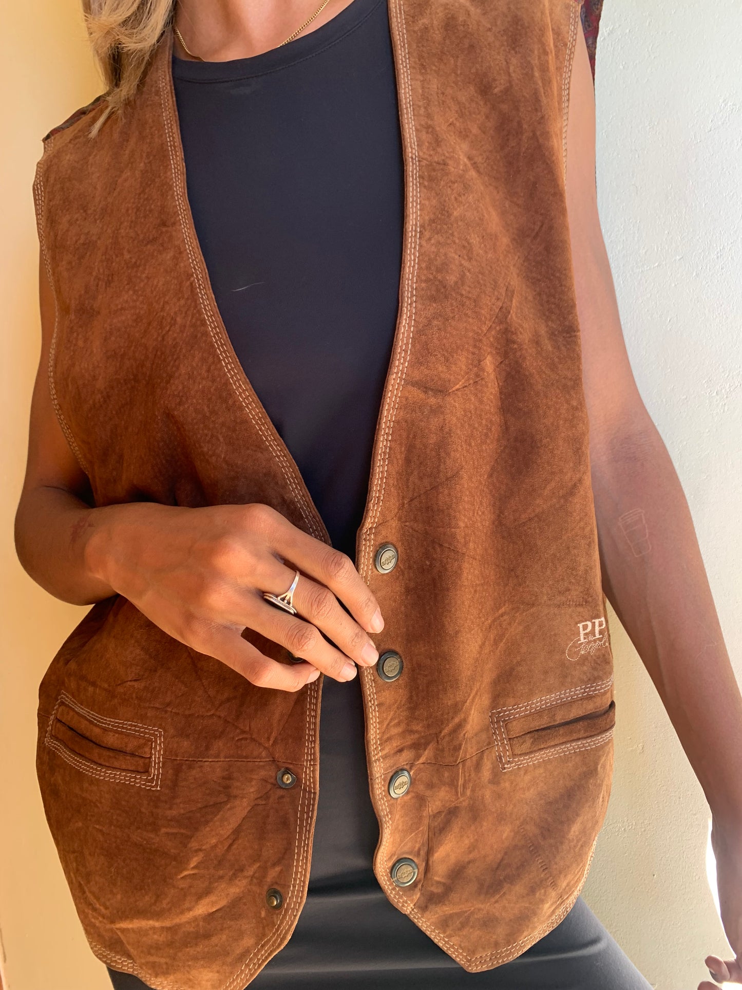 Tan suede waistcoat