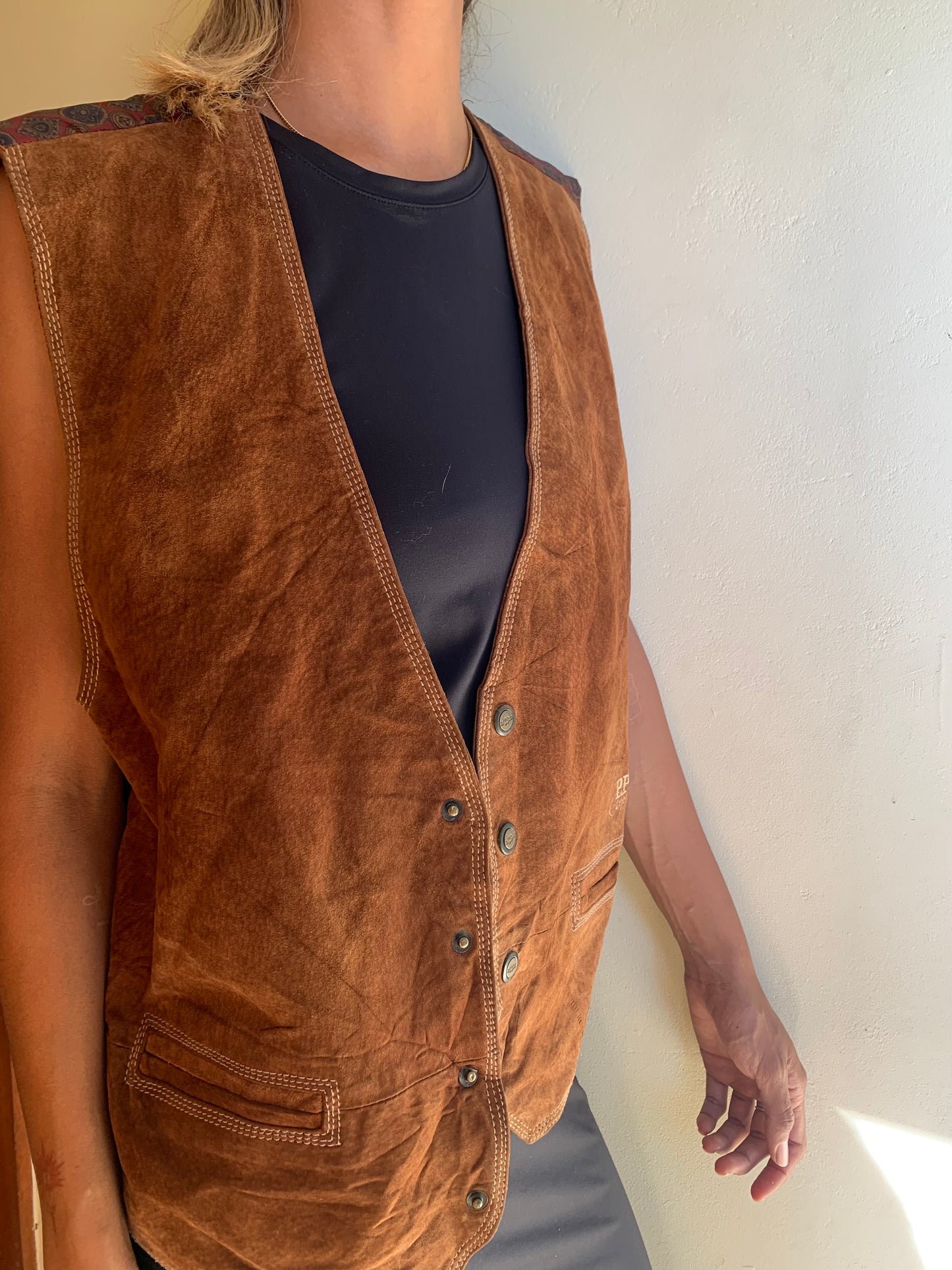 Tan suede waistcoat