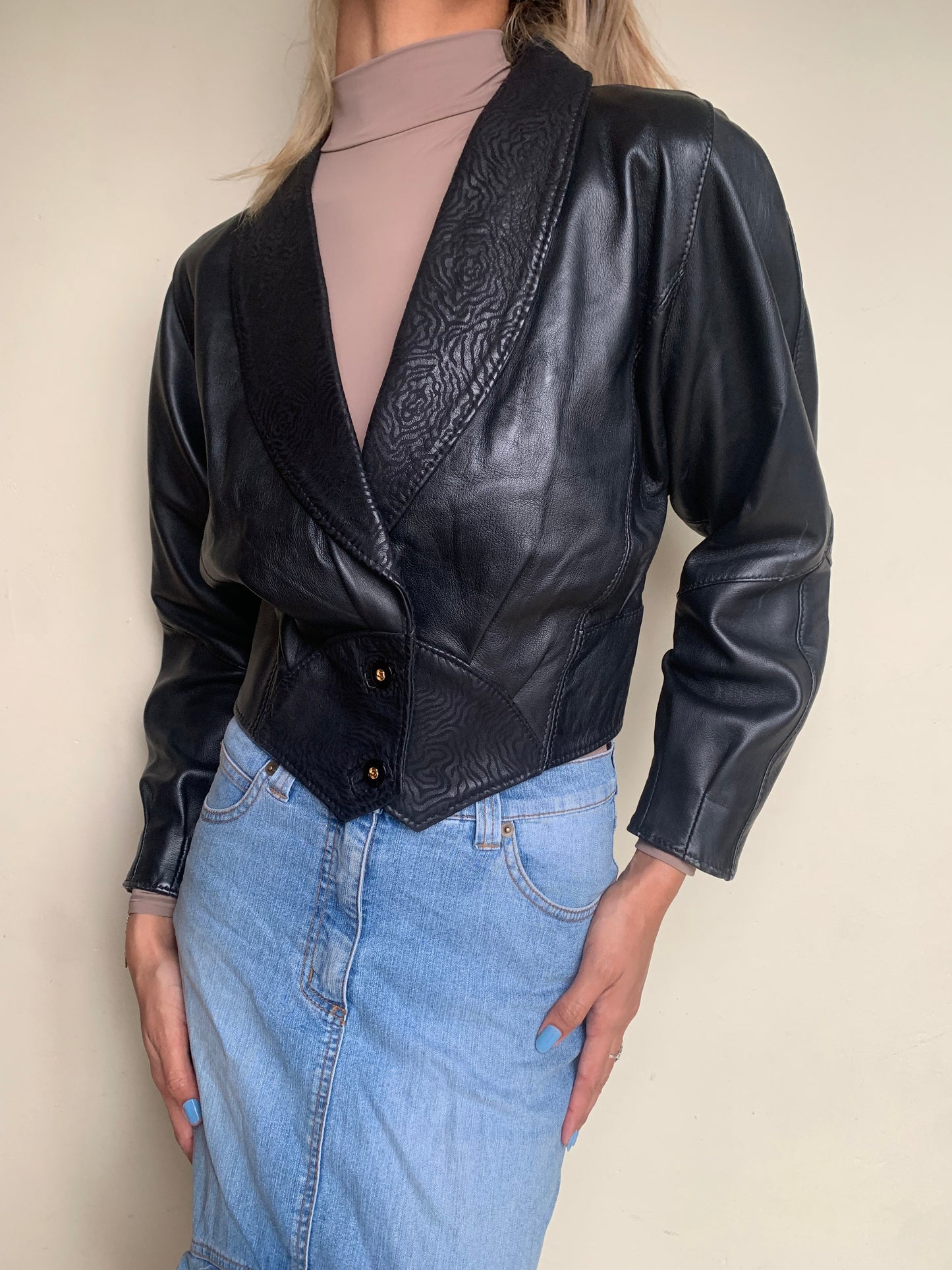 80s style leather jacket