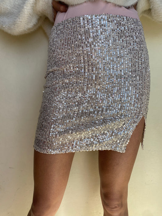 Sequin skirt (beige)