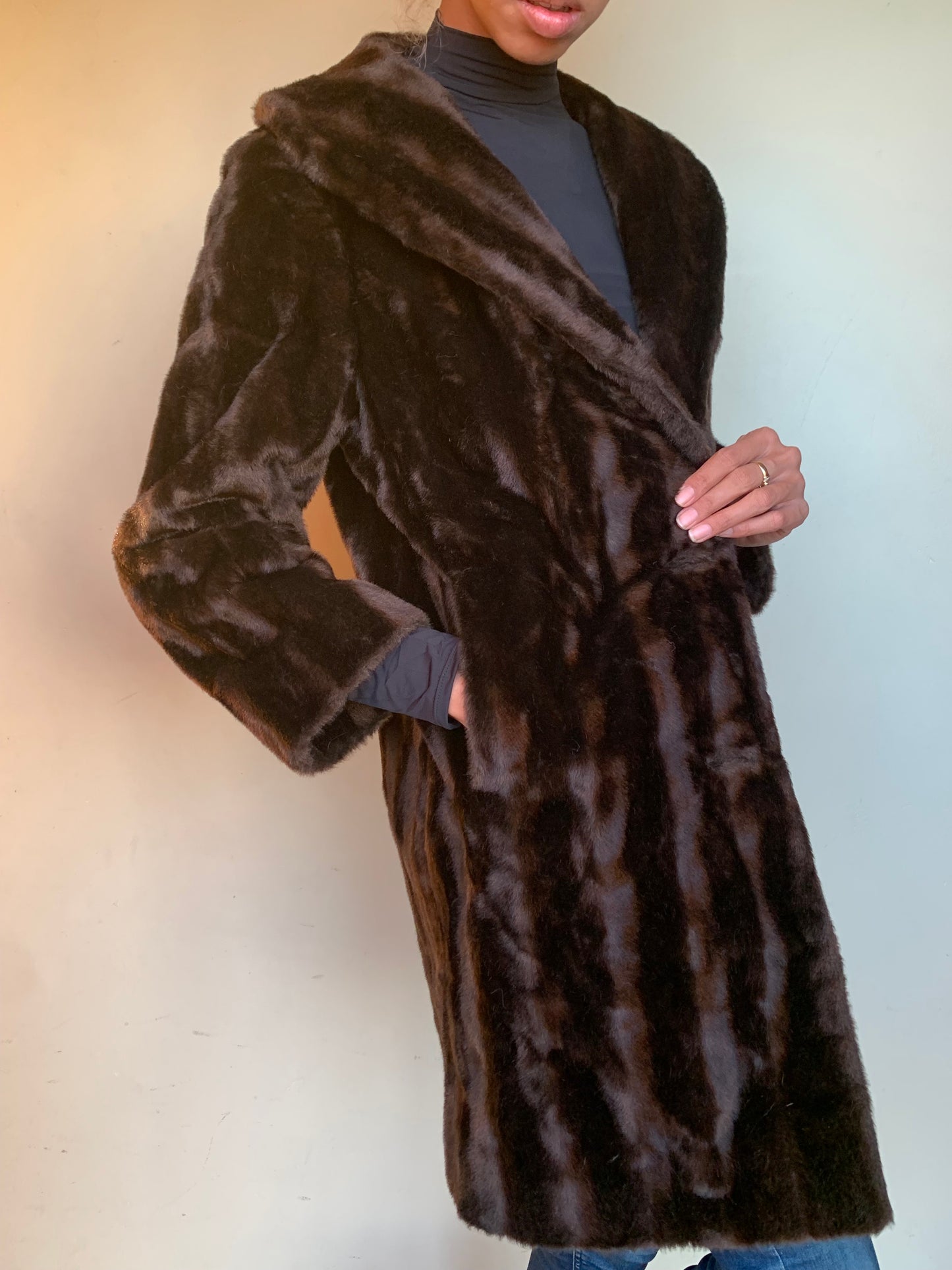 Faux fur coat