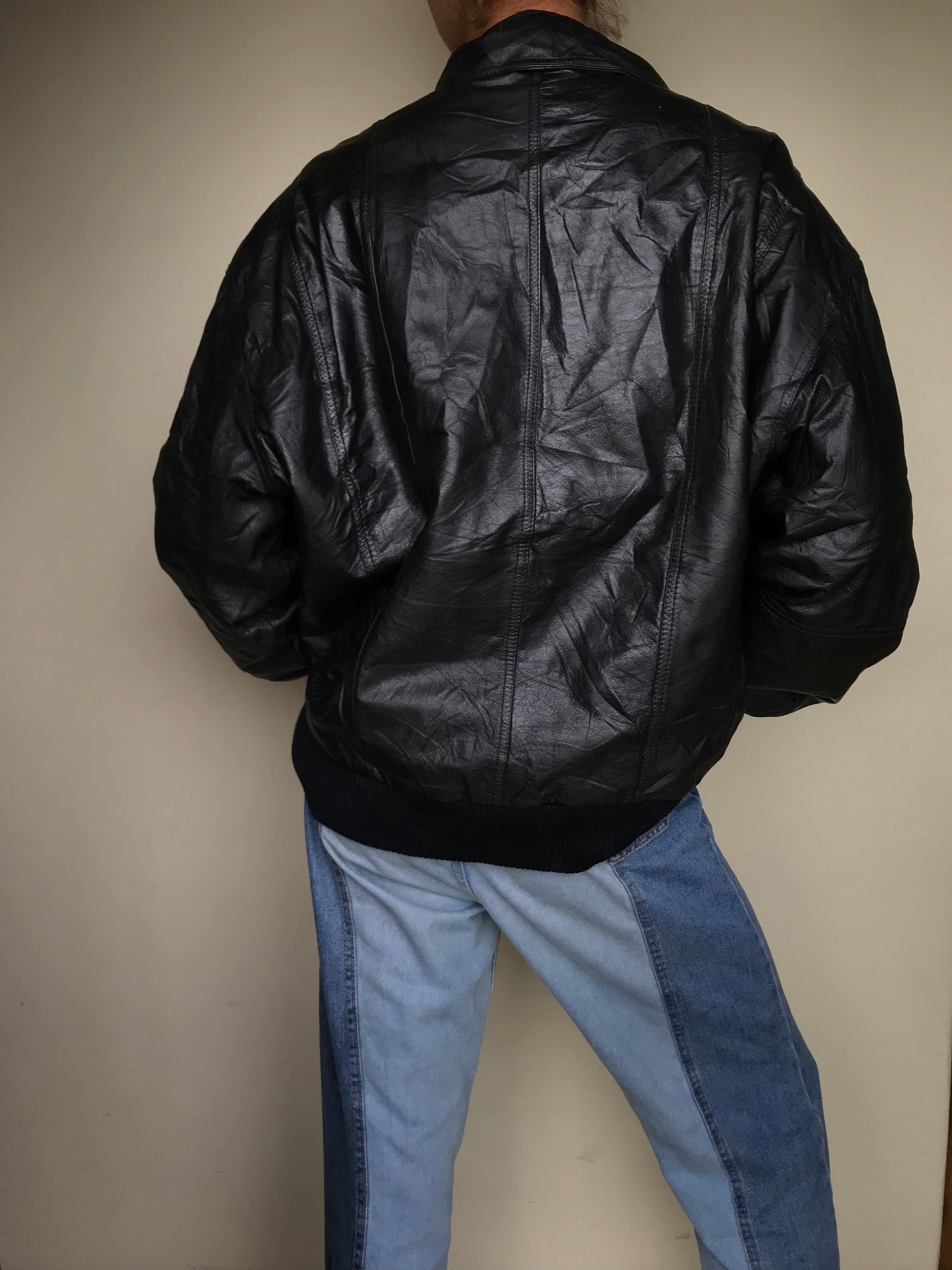 80s leather bomber