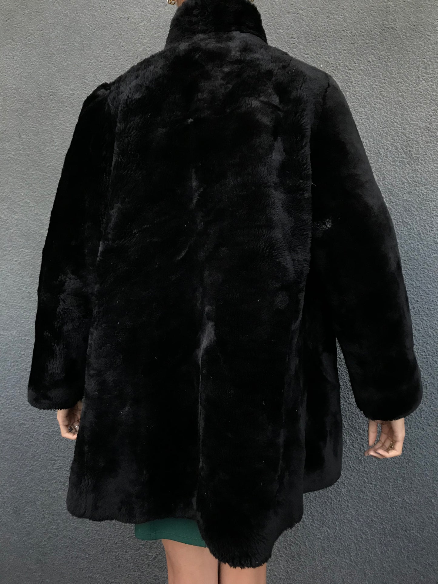 Vintage faux fur coat (black)